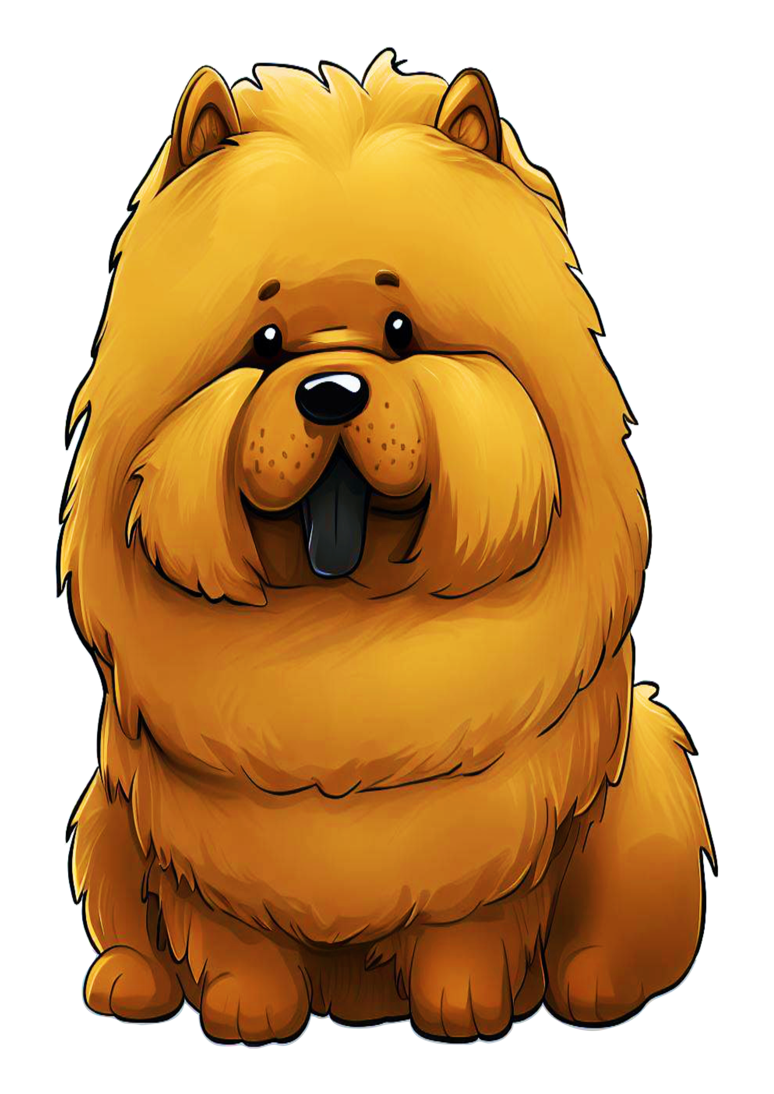 Cachorrinho chow chow lingua rocha fofinho cute desenho simples pet mascote peludo animalzinho caricatura petshop png
