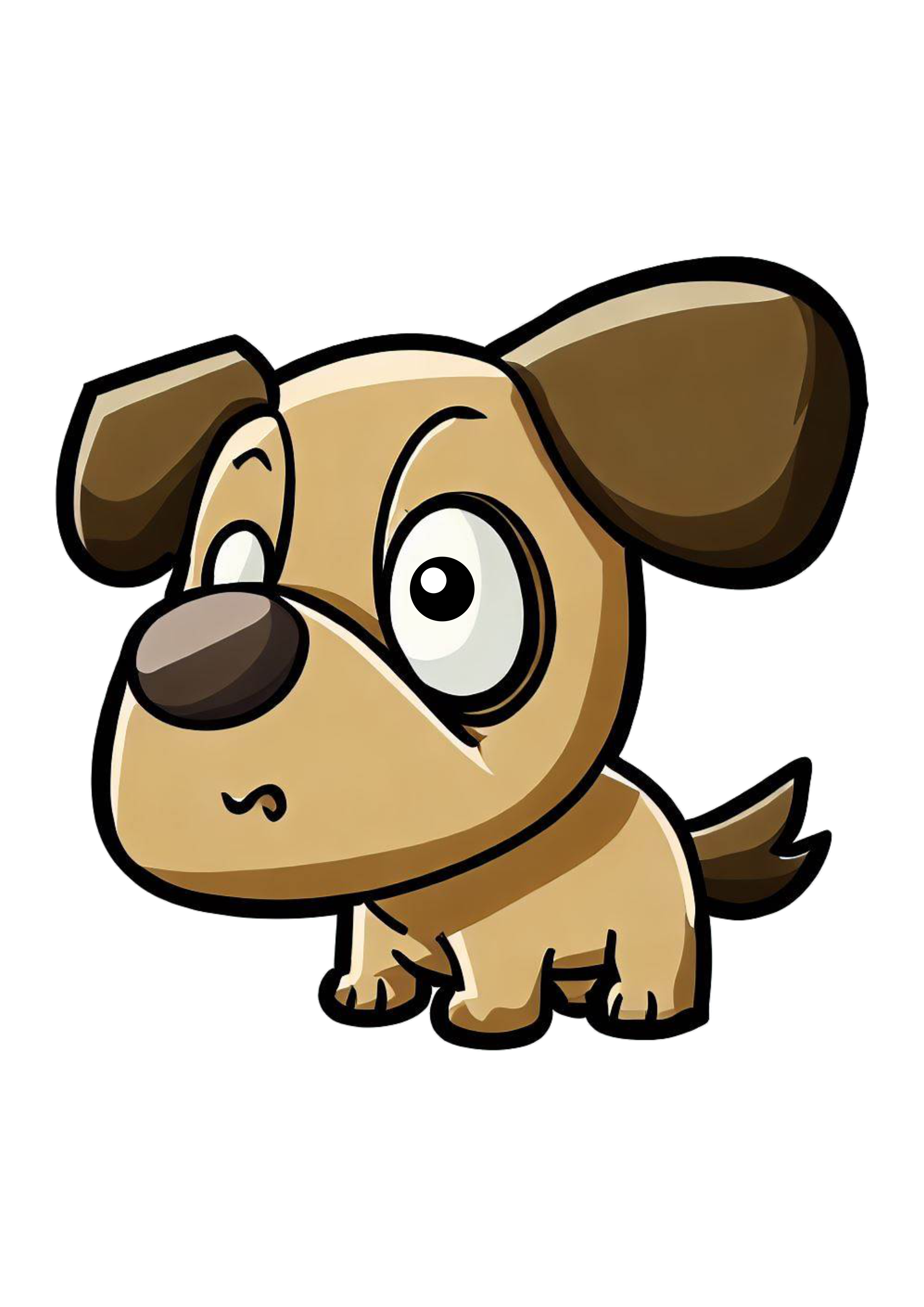 Cachorrinho assustado fofinho cute desenho simples pet mascote png