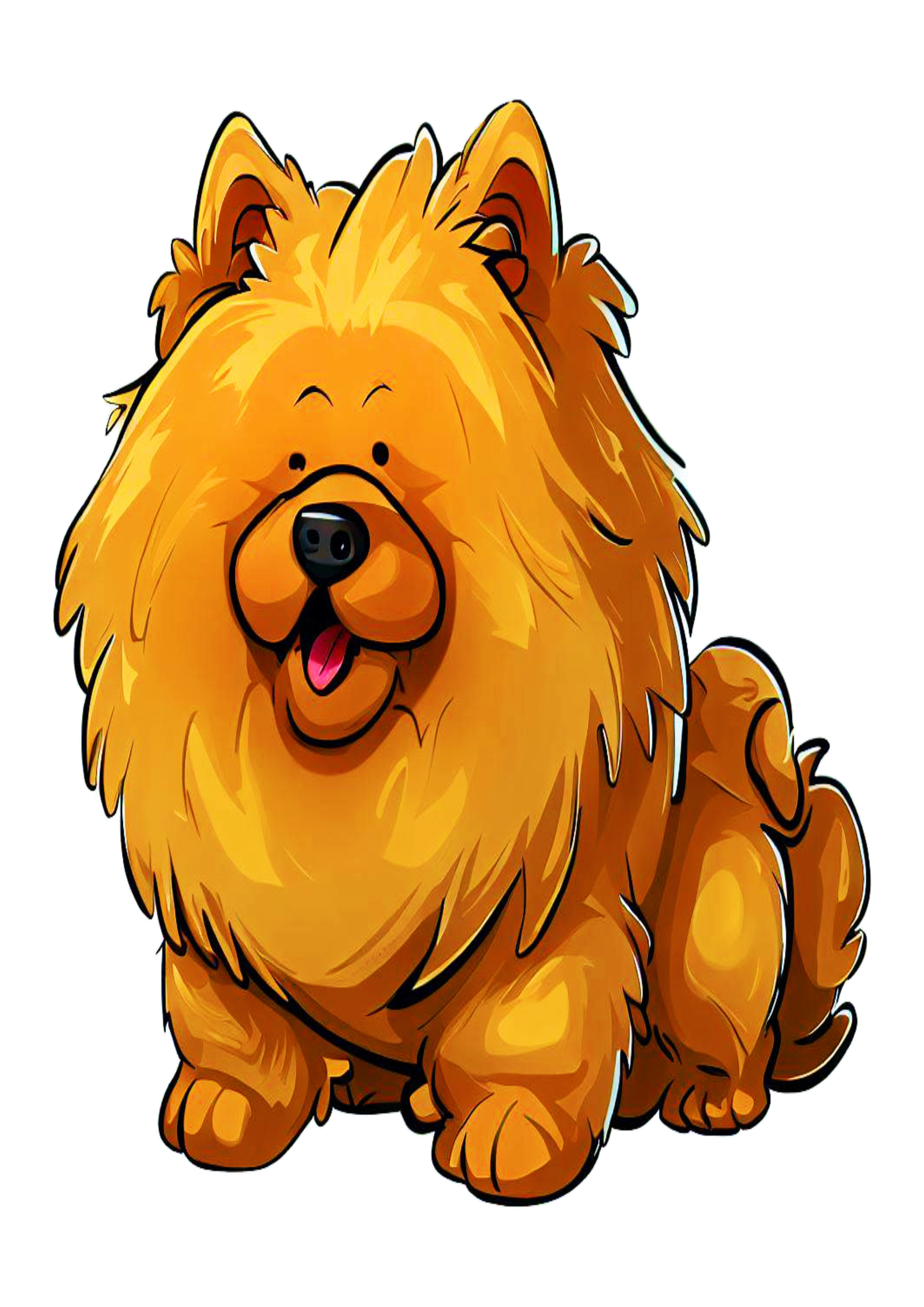 Cachorrinho chow chow fofinho cute desenho simples pet mascote peludo ilustração png