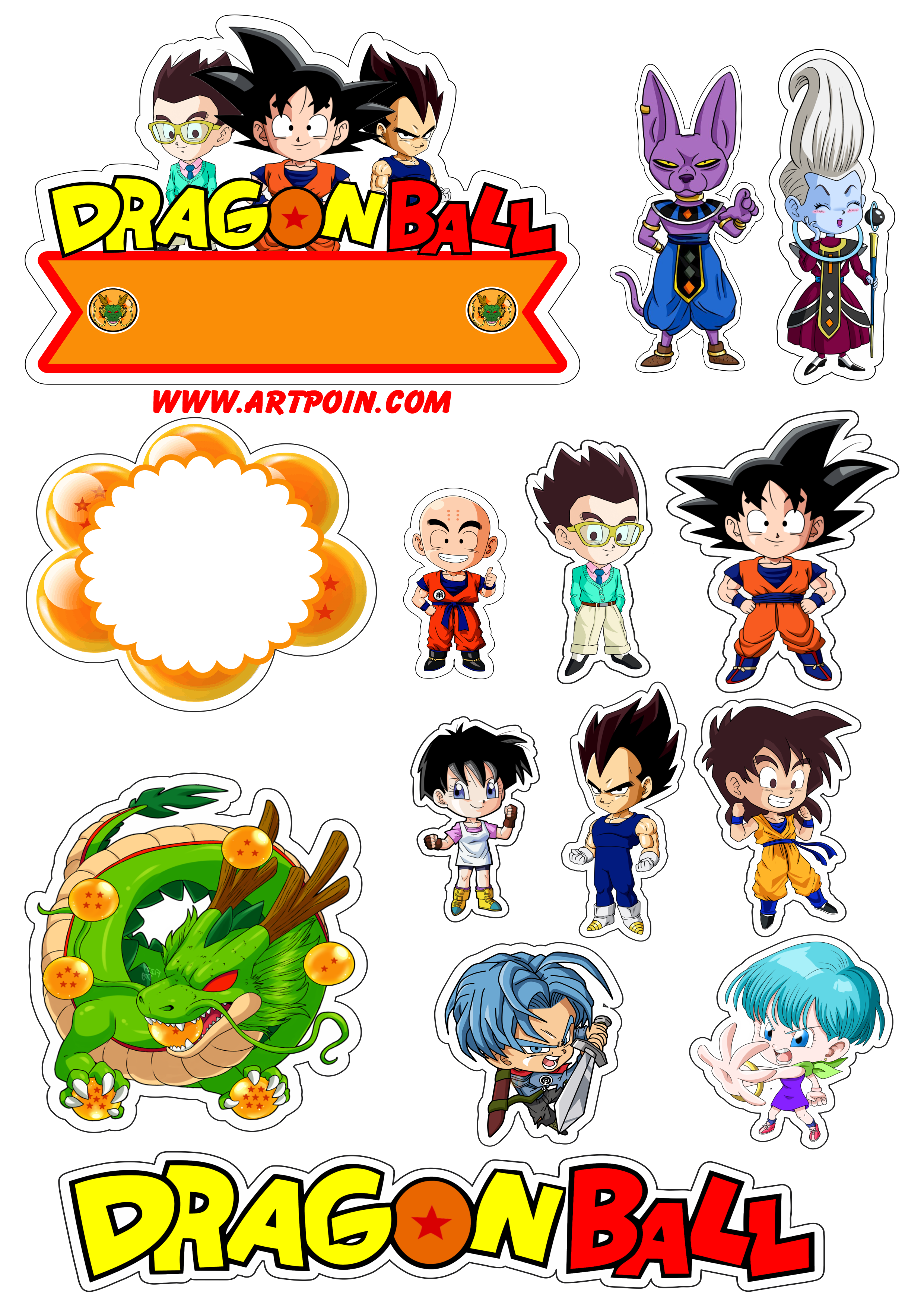 Dragon Balls  Dragon ball gt, Esferas do dragão, Decoração de festa dragon  ball z