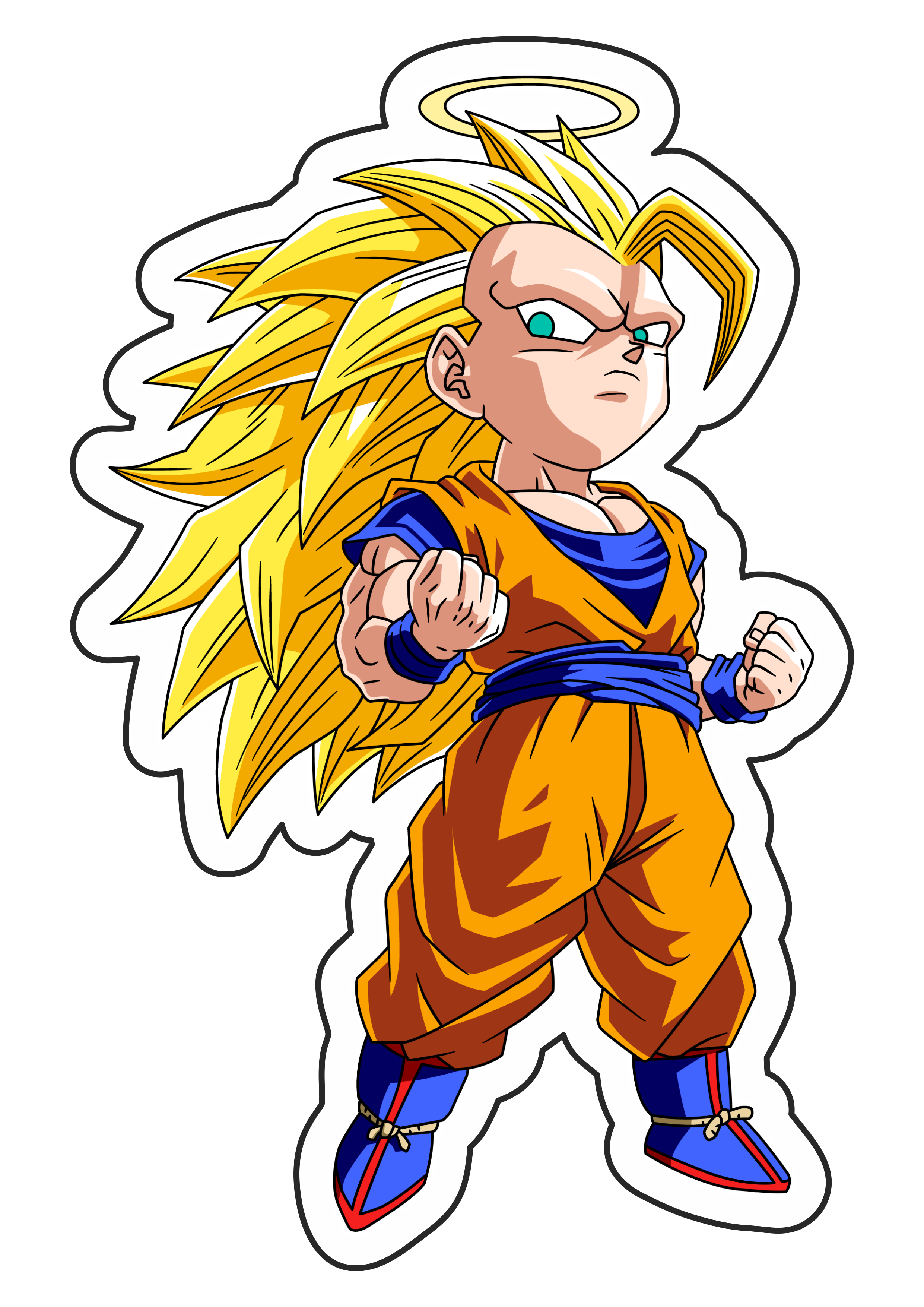 Dragon ball z super Goku saiyajin 3 cute desenho infantil anime