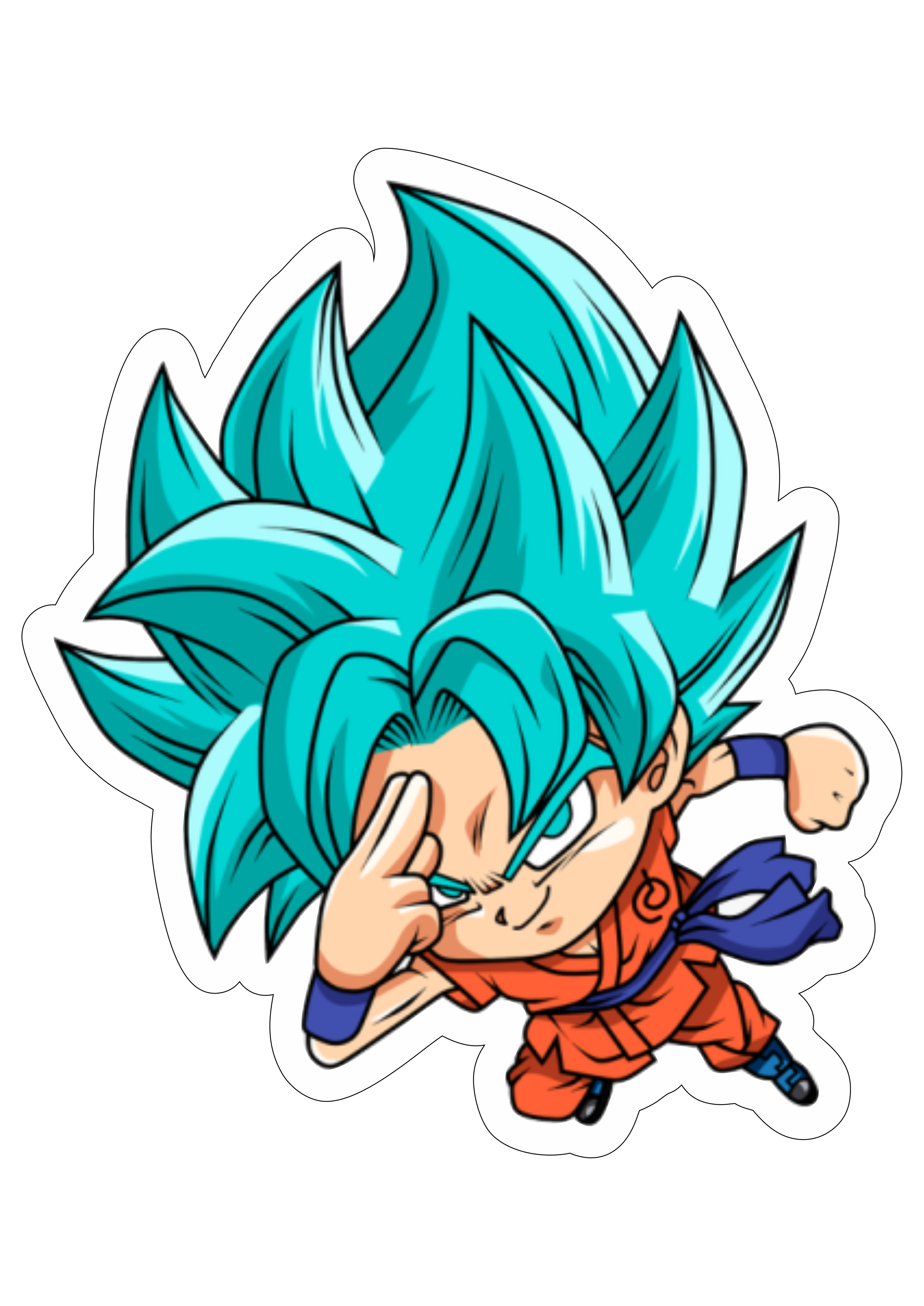 Dragon ball z super Goku super saiyajin blue god teletransporte cute desenho infantil anime fundo transparente pack de imagens png