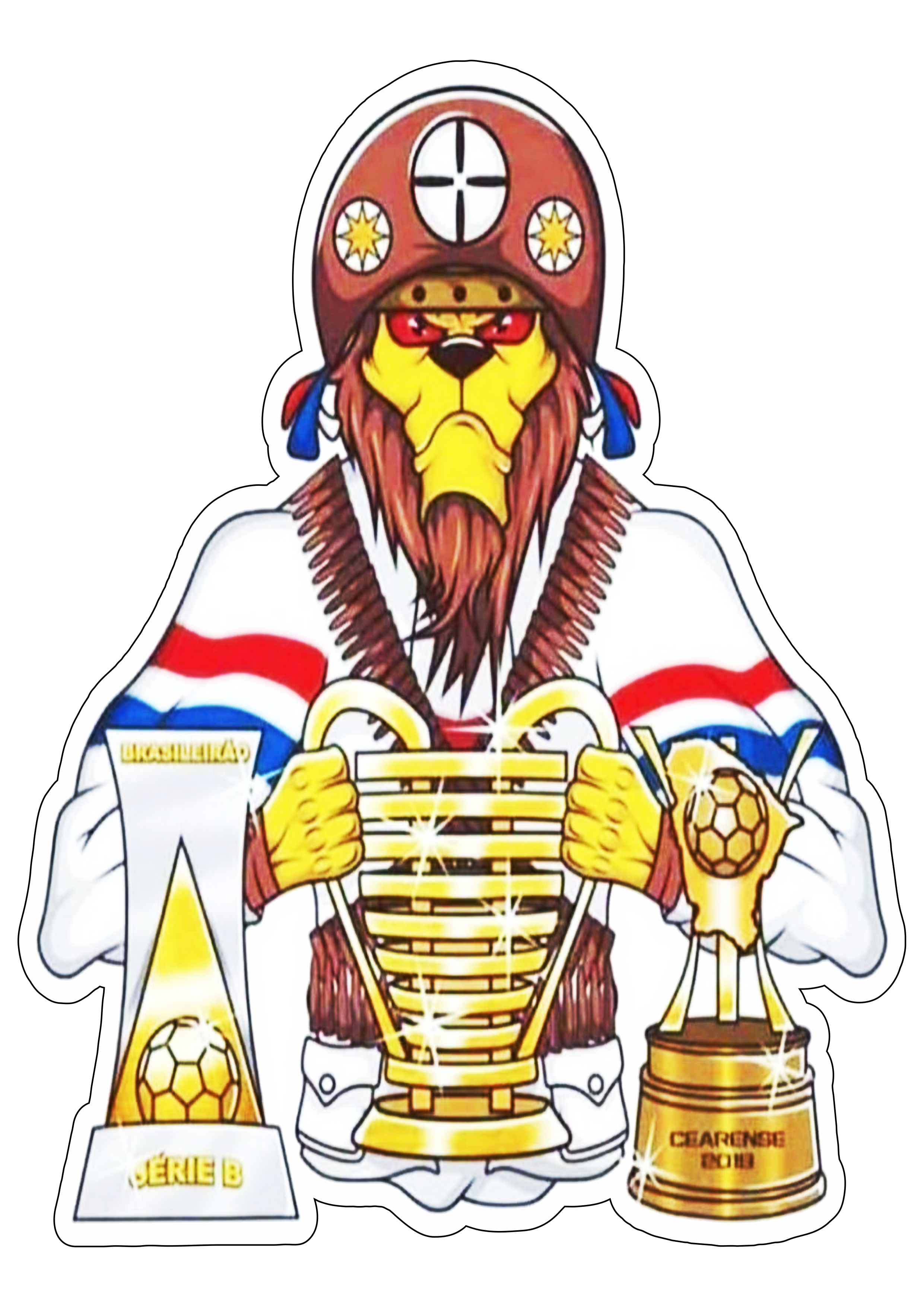 Fortaleza futebol clube símbolo mascote torcida leão cangaceiro troféu fundo transparente png