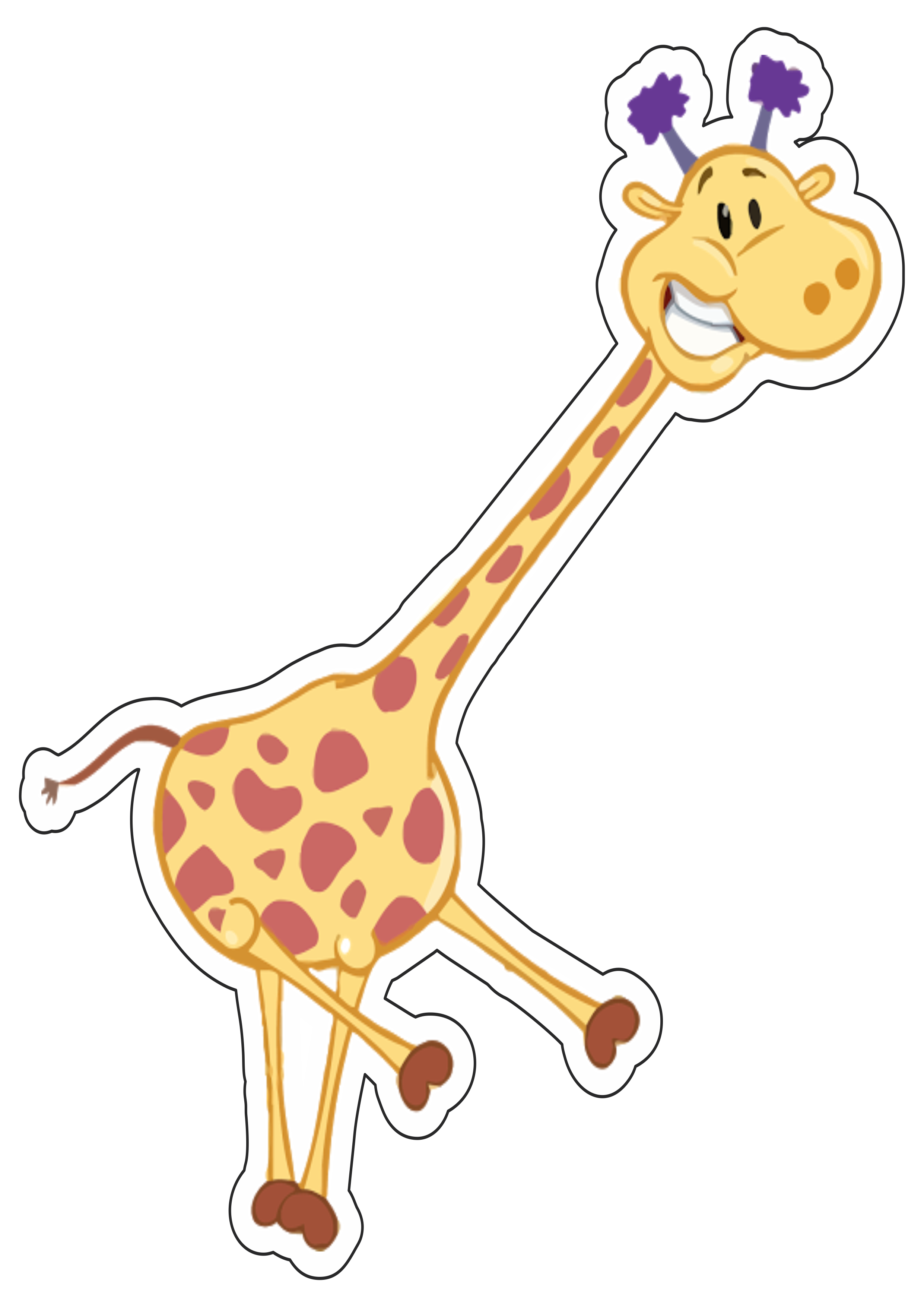 Galinha pintadinha girafa personagem fictício infantil músicas divertidas para criança colorida imagem com contorno png