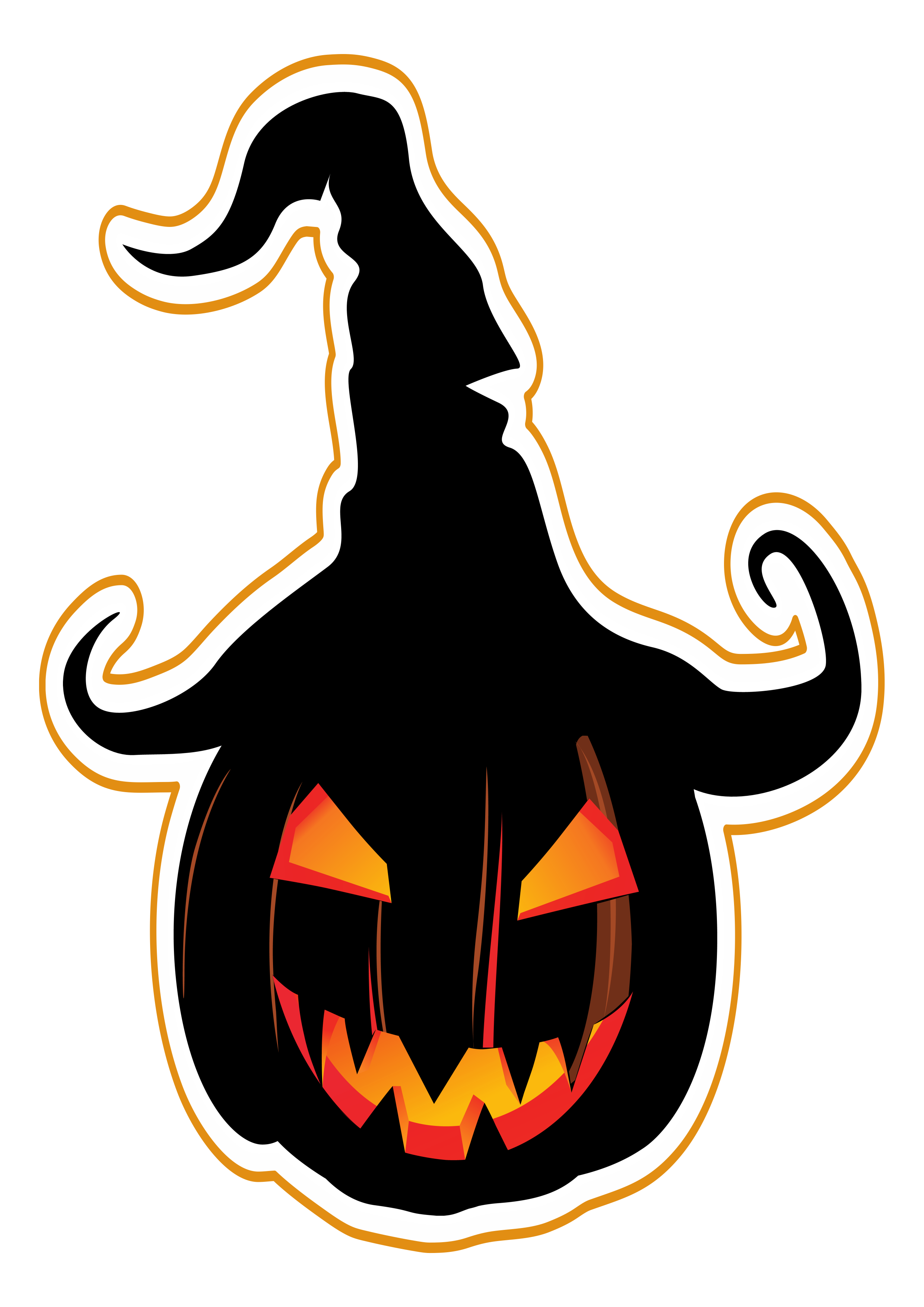 Halloween abóbora assustadora arte conceitual desenho simples vetor gostosuras ou travessuras fundo transparente png