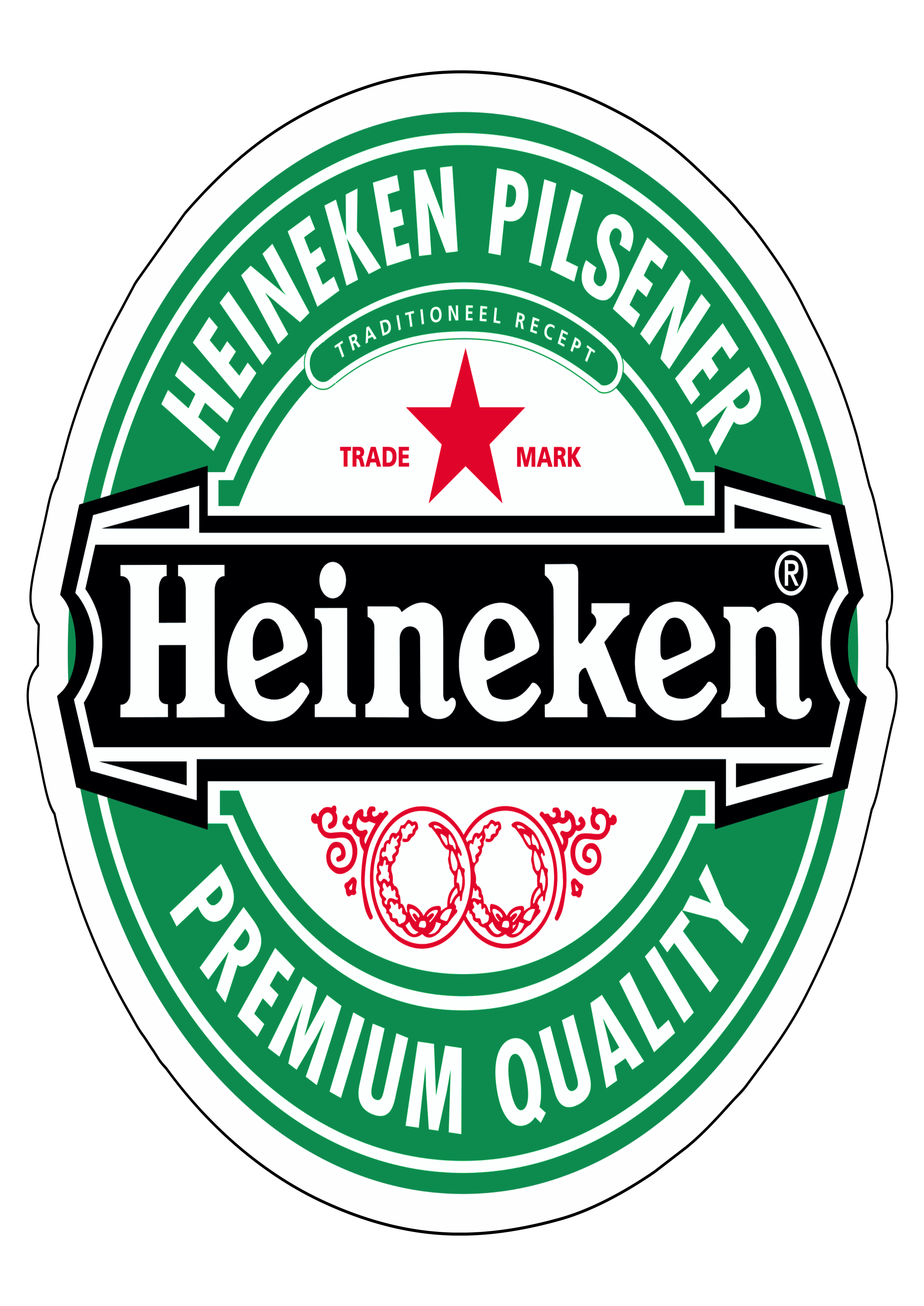 Cerveja Heineken rótulo logomarca png