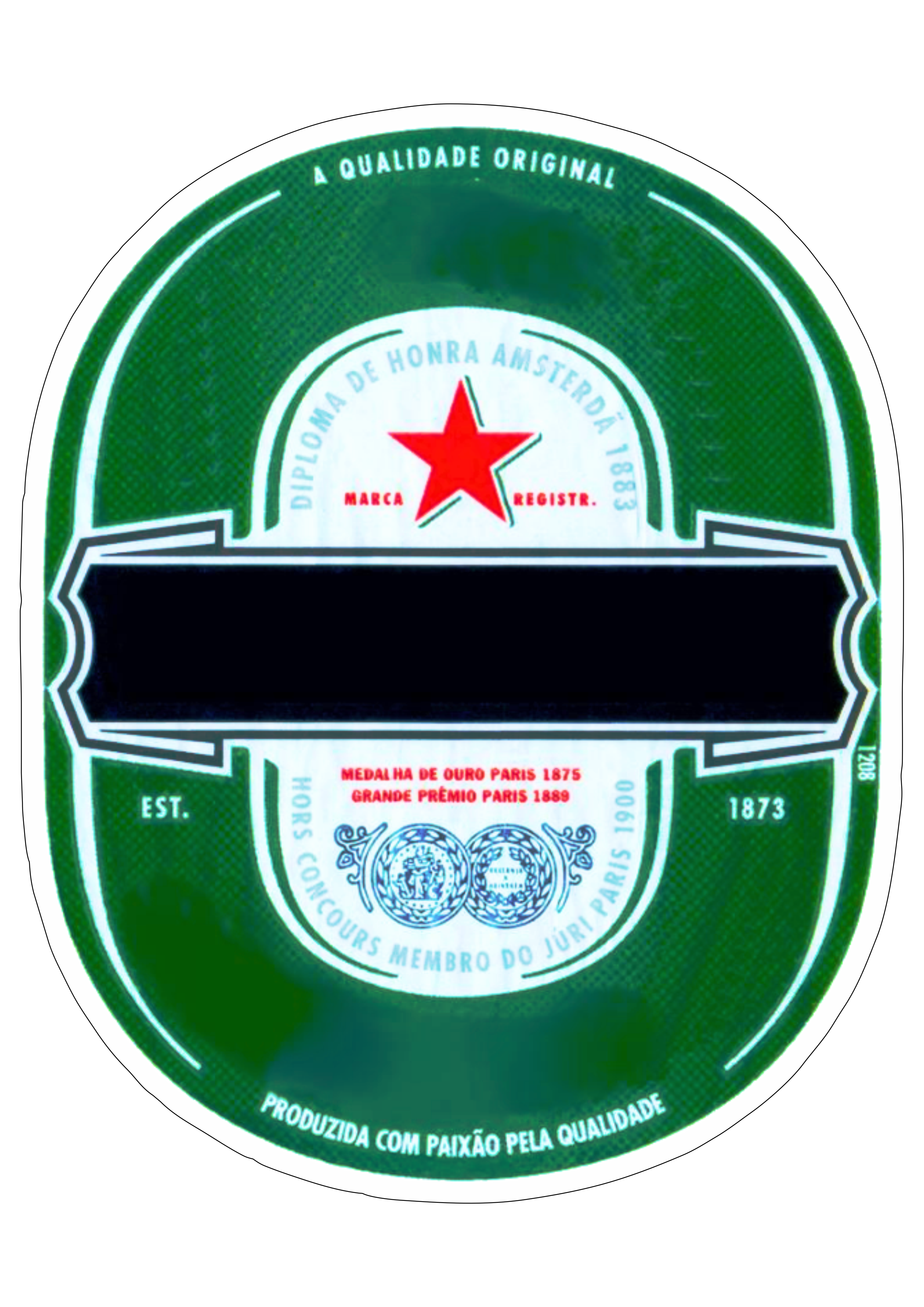 Cerveja Heineken rótulo editável logomarca png