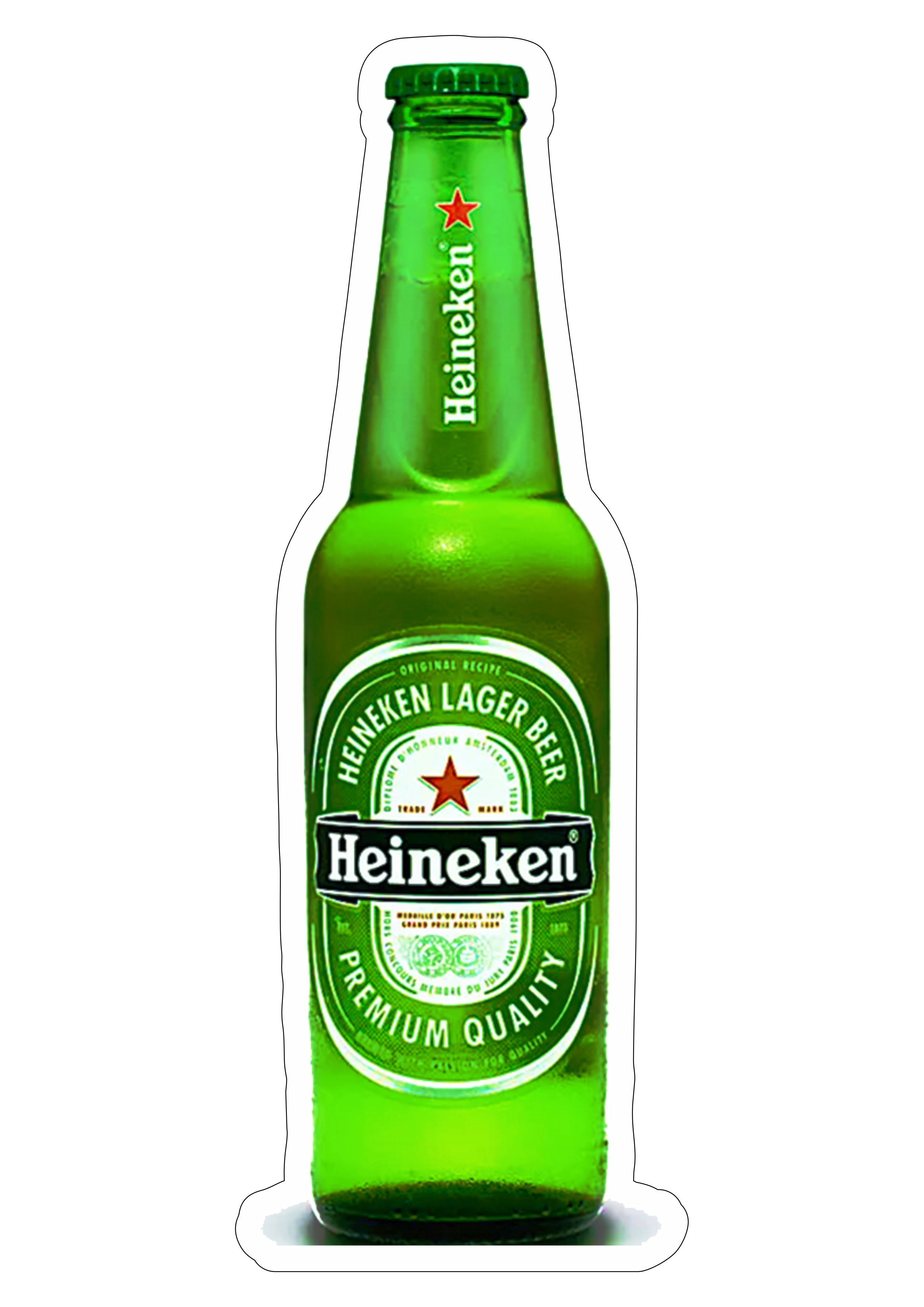Cerveja Heineken garrafa long neck fundo transparente png