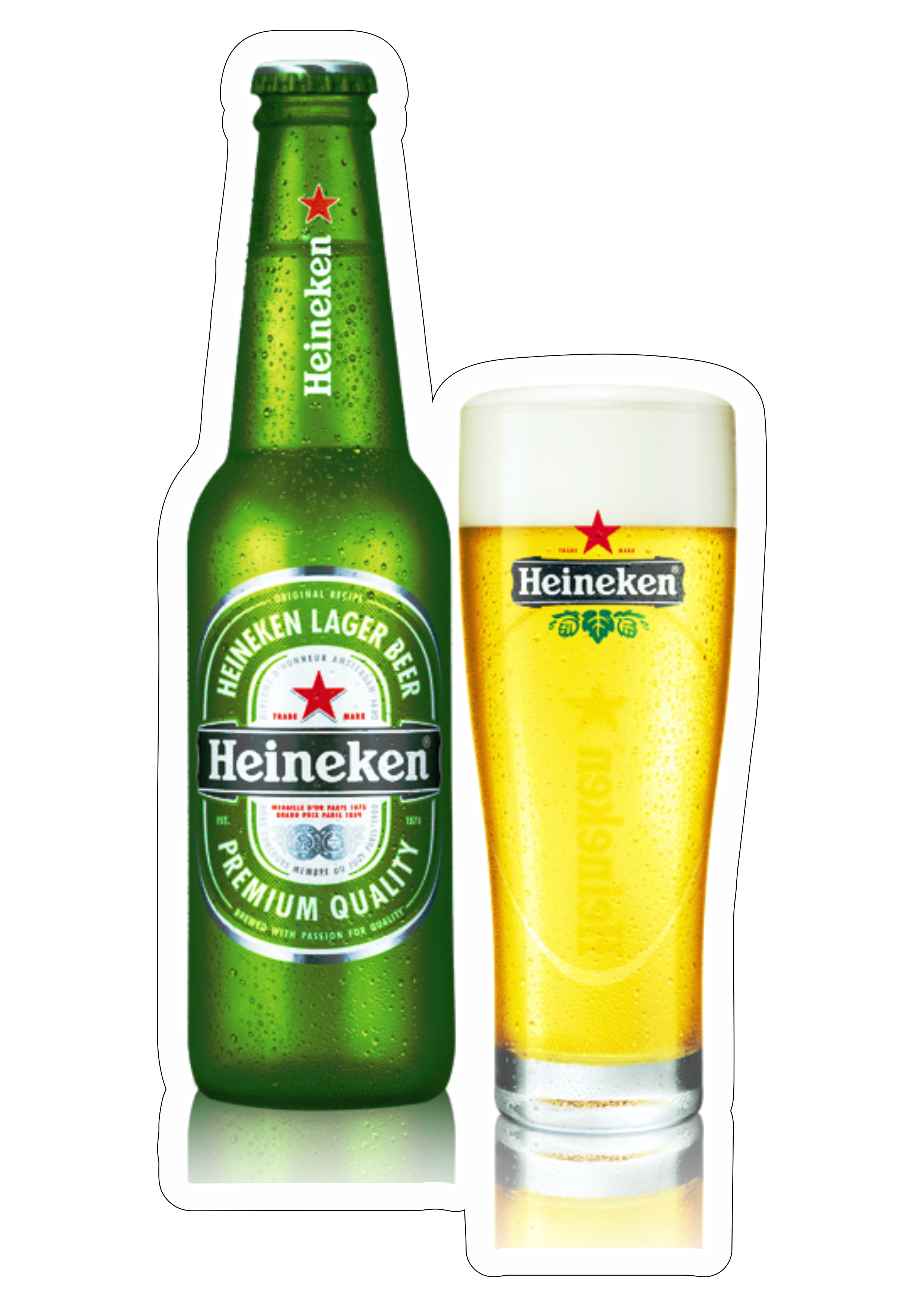 Cerveja Heineken latinha depósito de bedidas garrafa com copo fundo transparente png