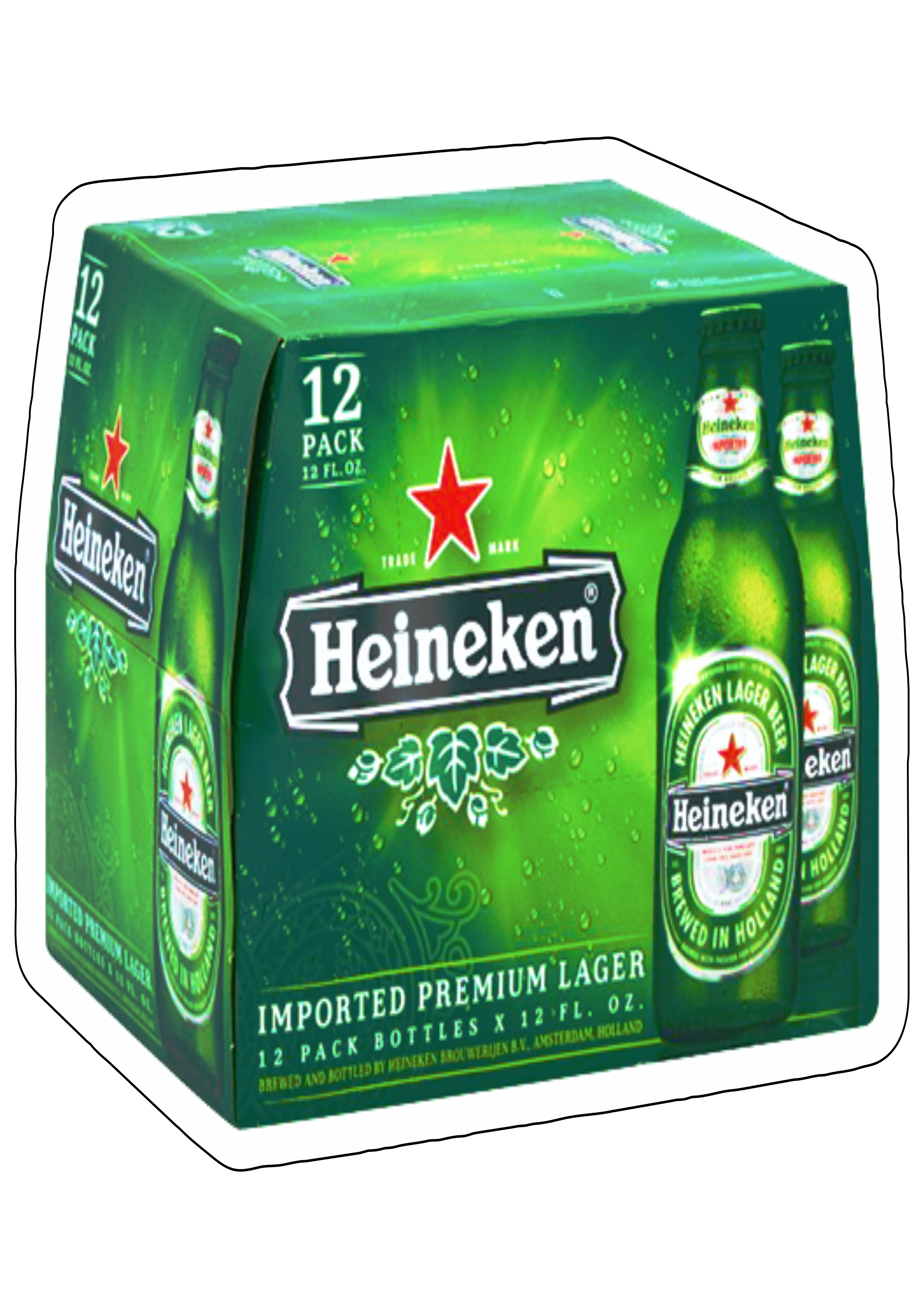 Cerveja Heineken caixa verde depósito de bedidas fundo transparente alta qualidade png