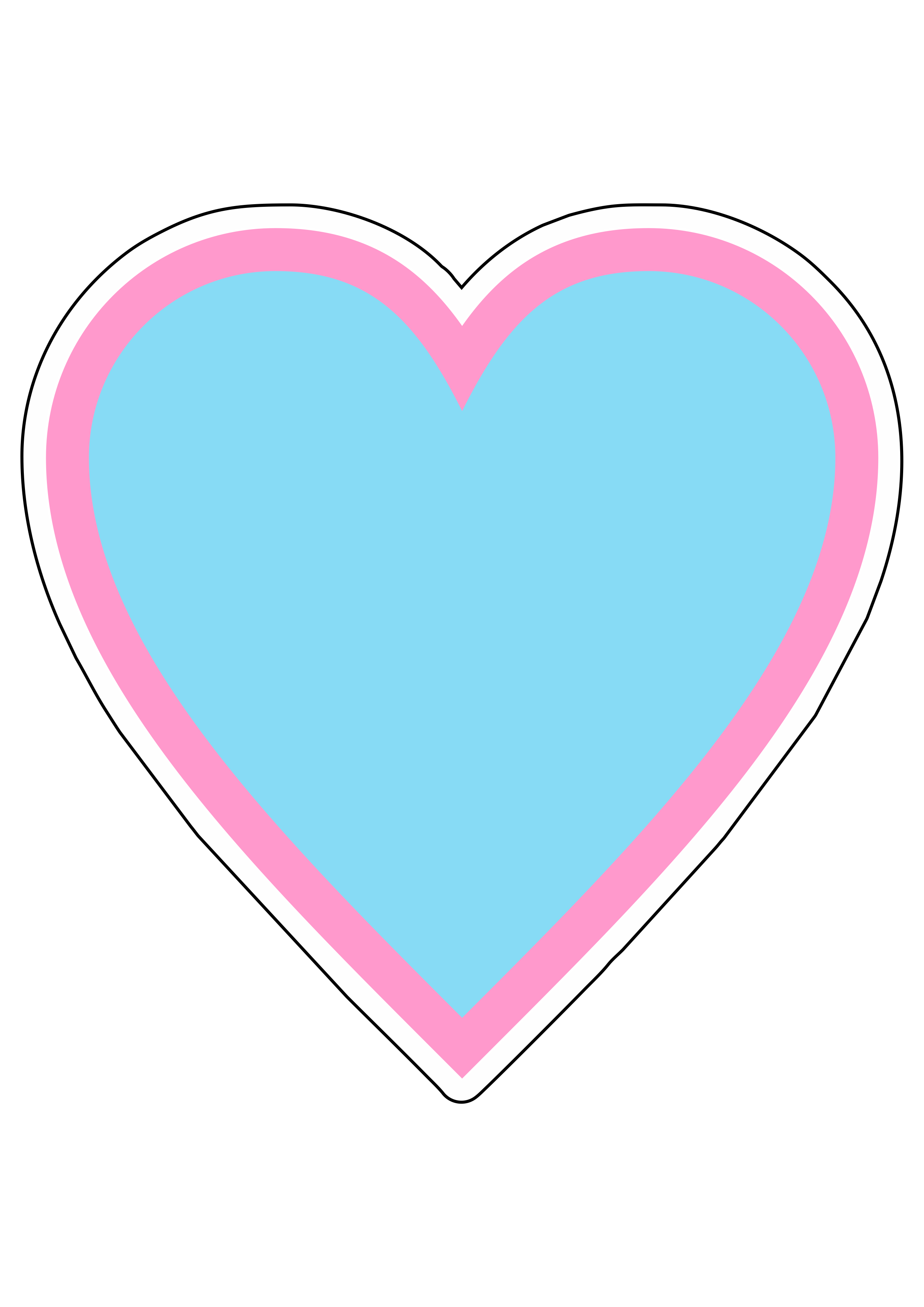 Coração azul e rosa desenho simples jardim encantado imagem sem fundo artigos de papelaria png