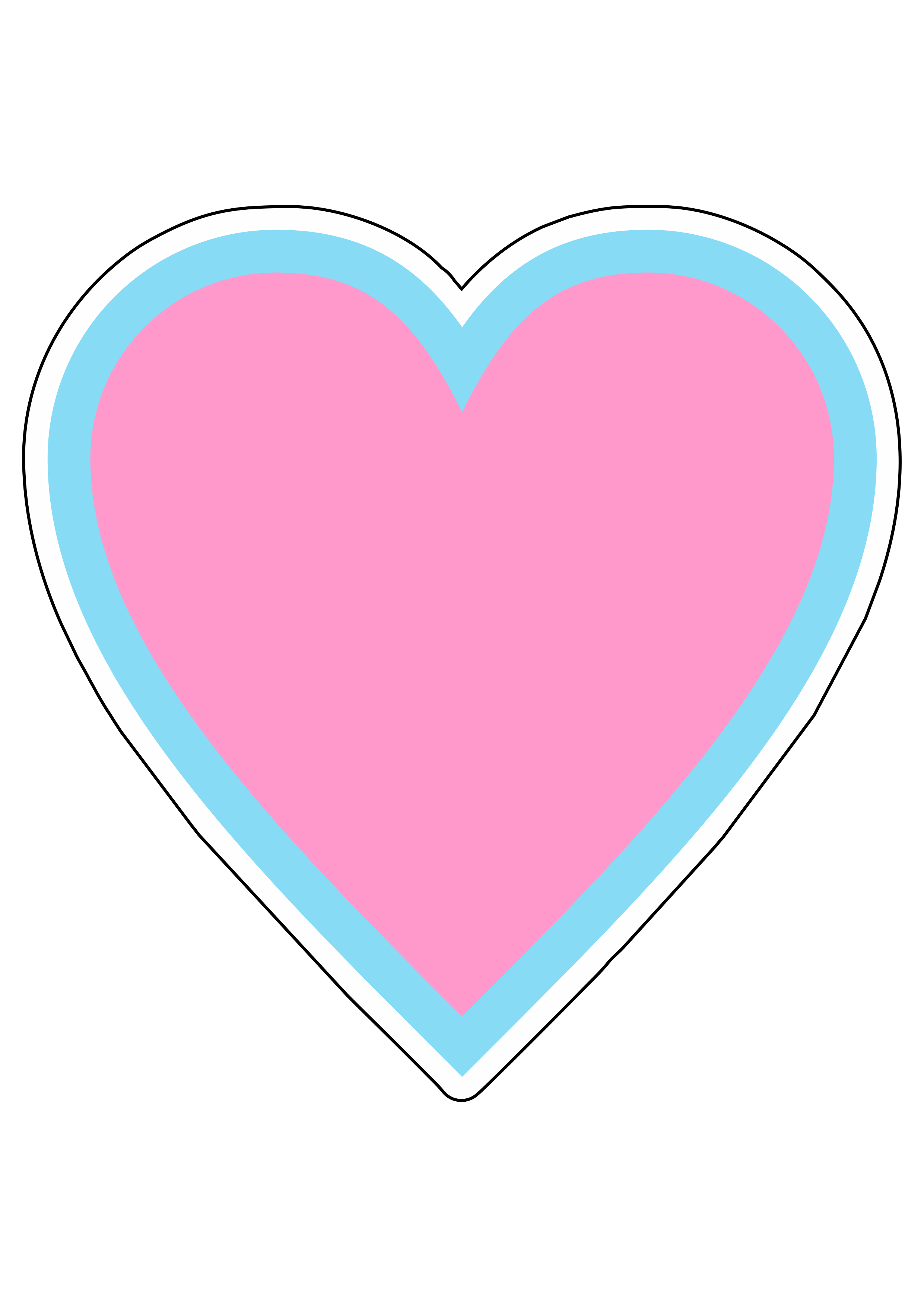 Coração azul e rosa desenho simples jardim encantado imagem sem fundo artigos de papelaria arquivo de recorte png