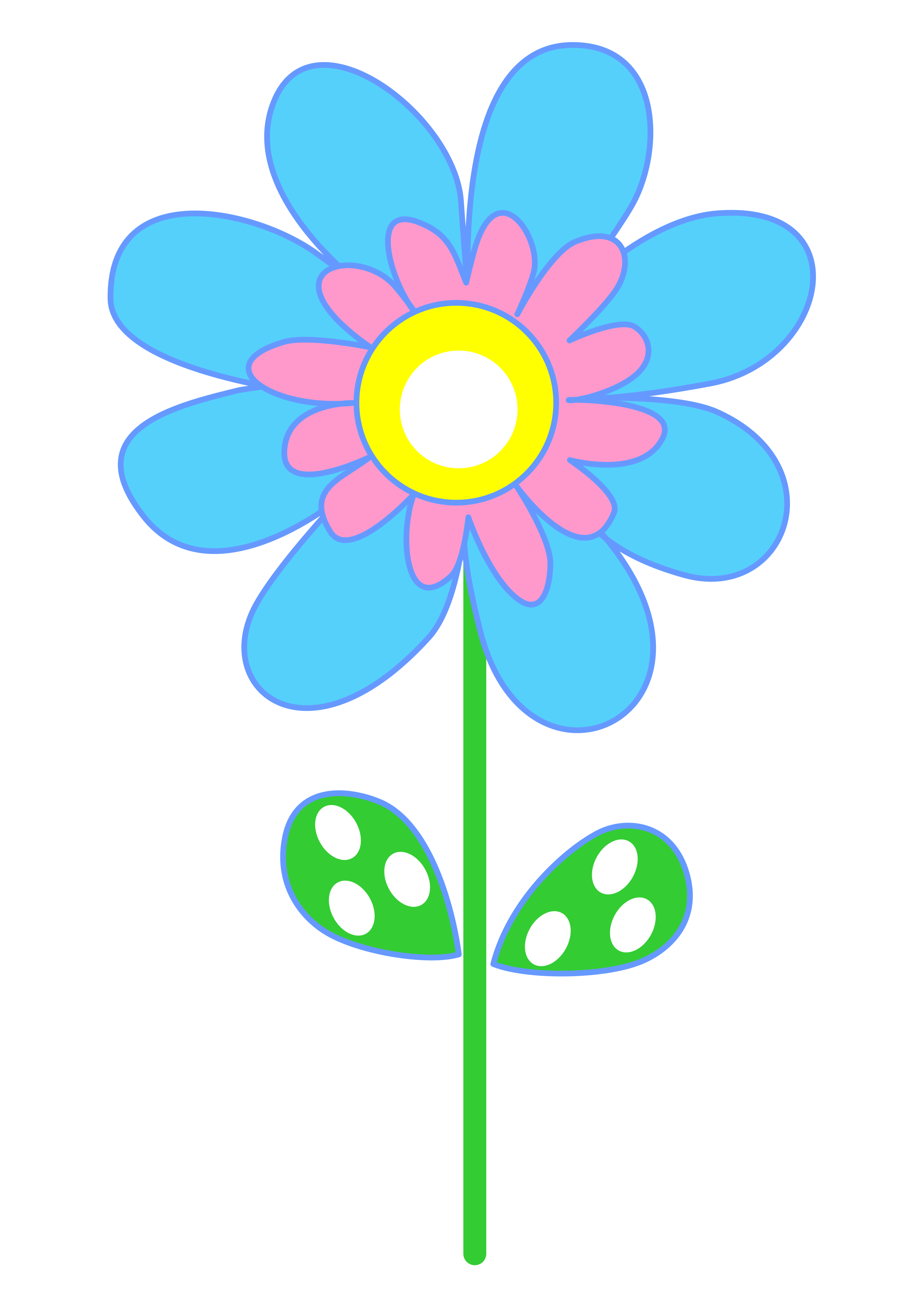 Flor azul e rosa desenho simples jardim encantado imagem sem fundo vetor arquivo de recorte folhas png
