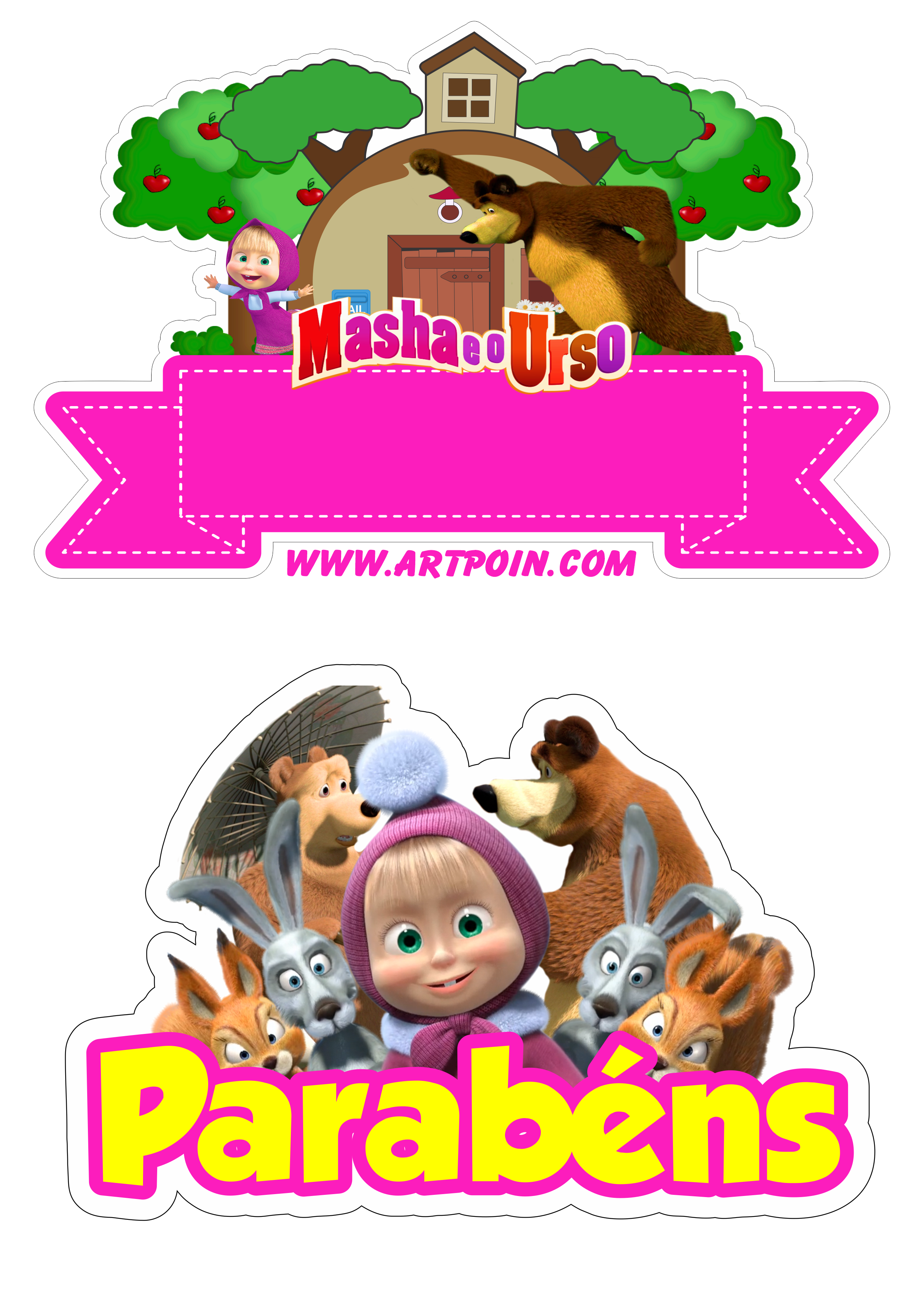 Topo de Bolo Castelo de Princesa – Bear's Fun
