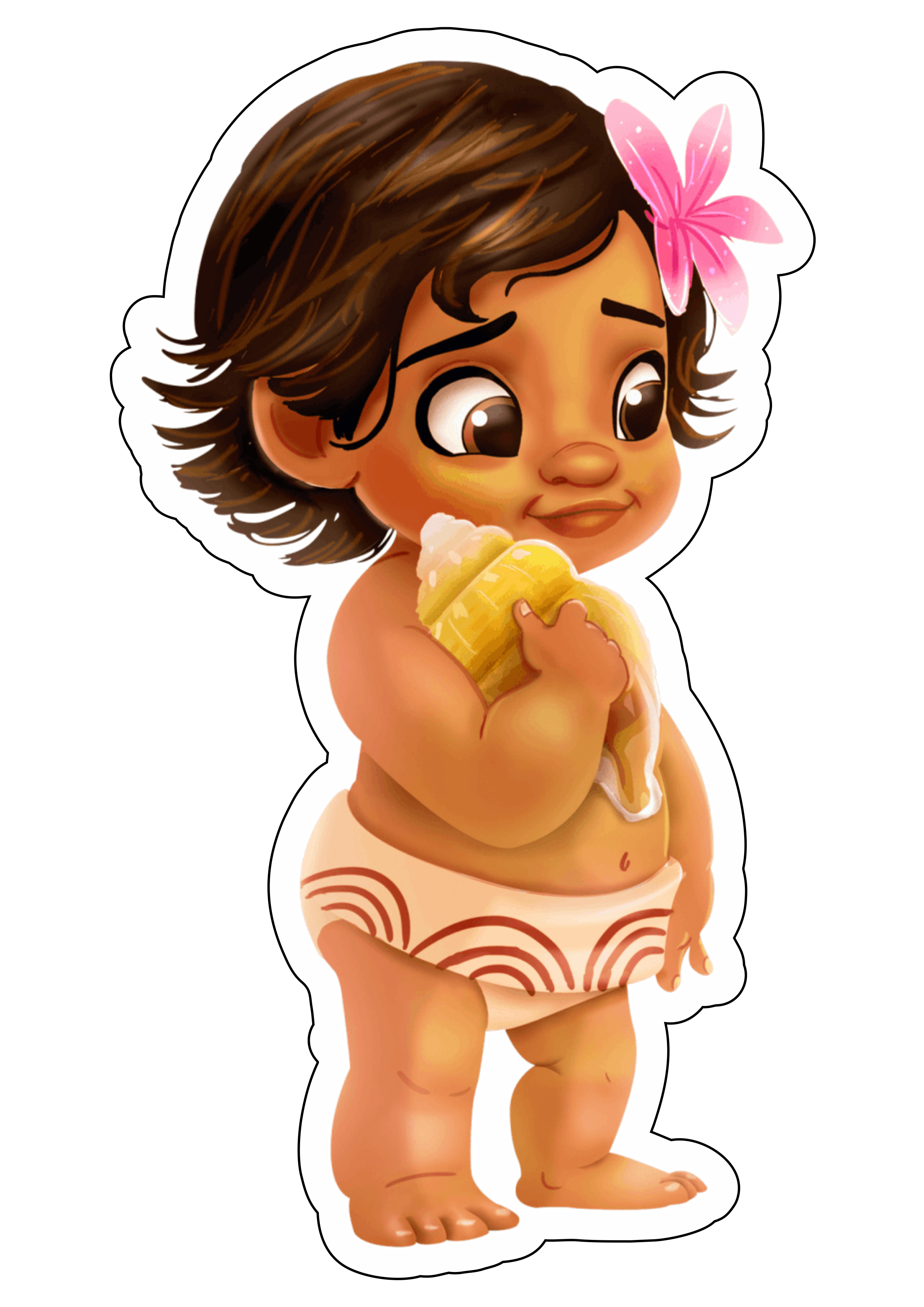 Moana baby filme infantil animação disney personagem fictício tropical menina fofinha artes gráficas imagem sem fundo png
