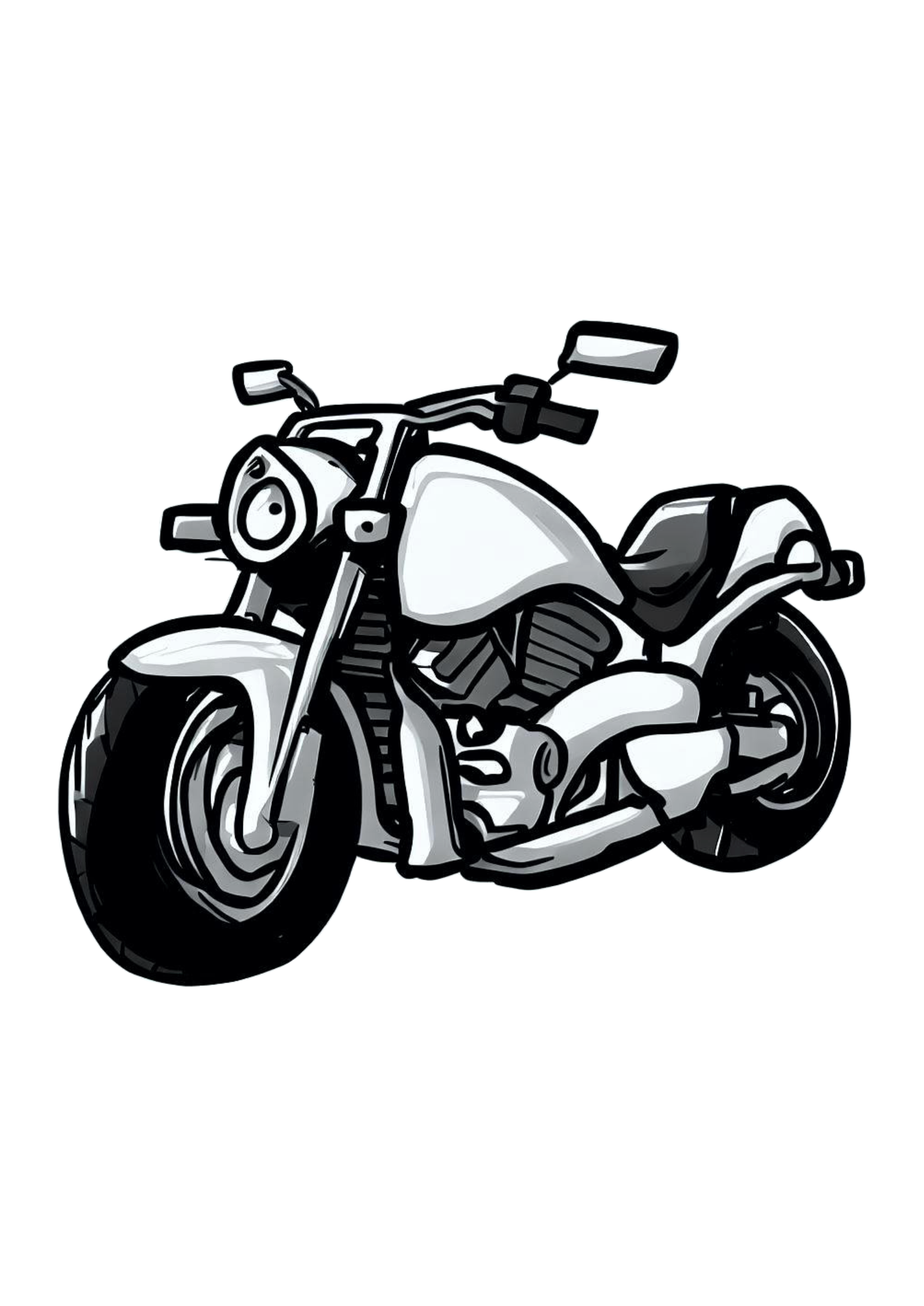 Desenho simples moto esportiva alta velocidade fundo transparente