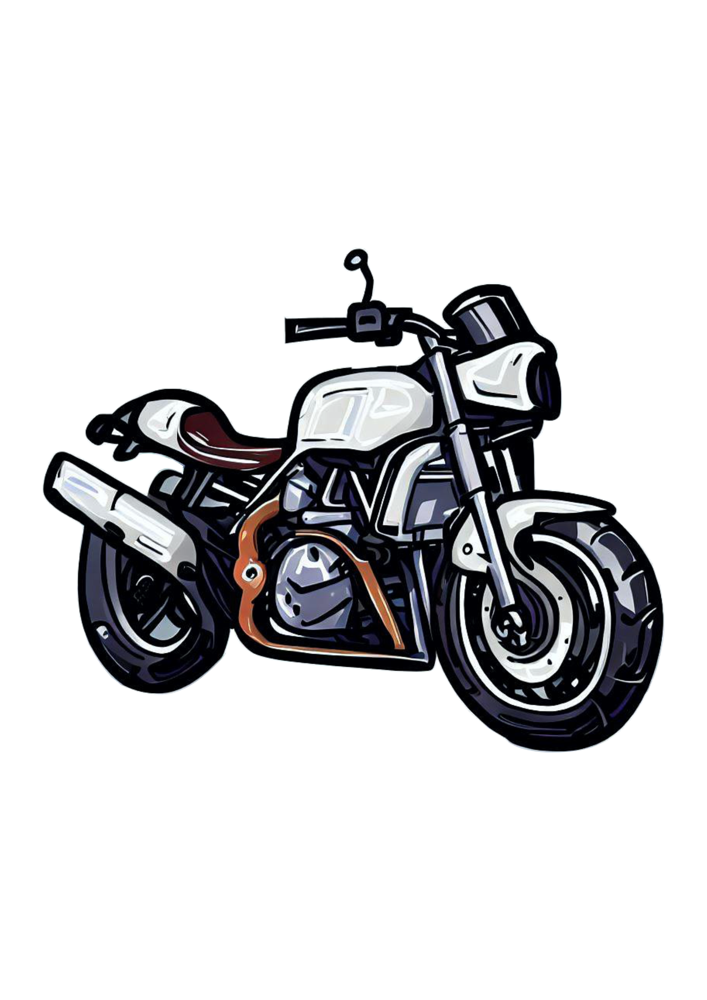 Ilustração de veículo colorido de desenho animado de motocicleta