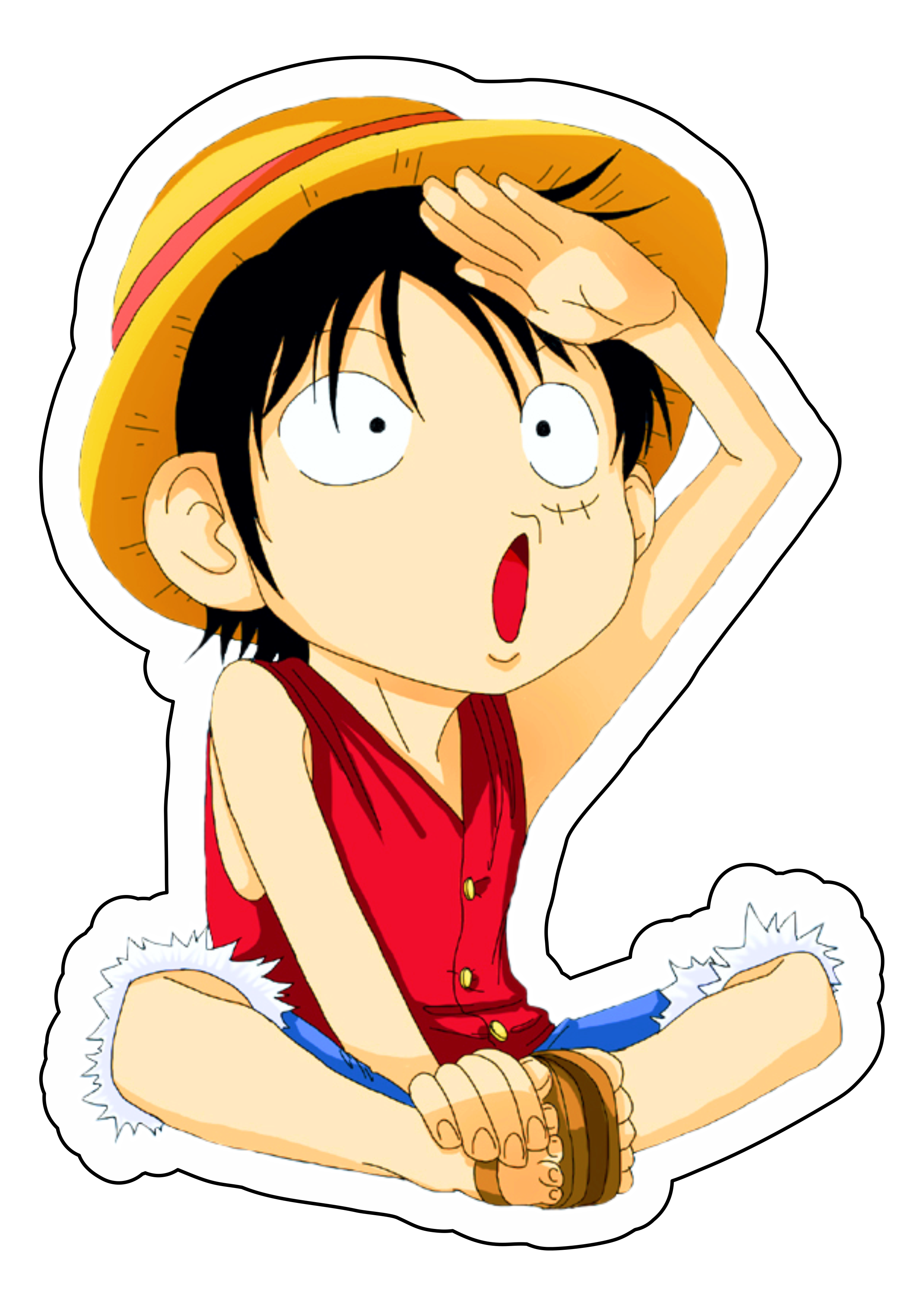 luffy kawai chibi fofo, anime de uma peça. desenho vetorial e arte doodle.  para ícone, logotipo, coleção e outros. 16552335 Vetor no Vecteezy