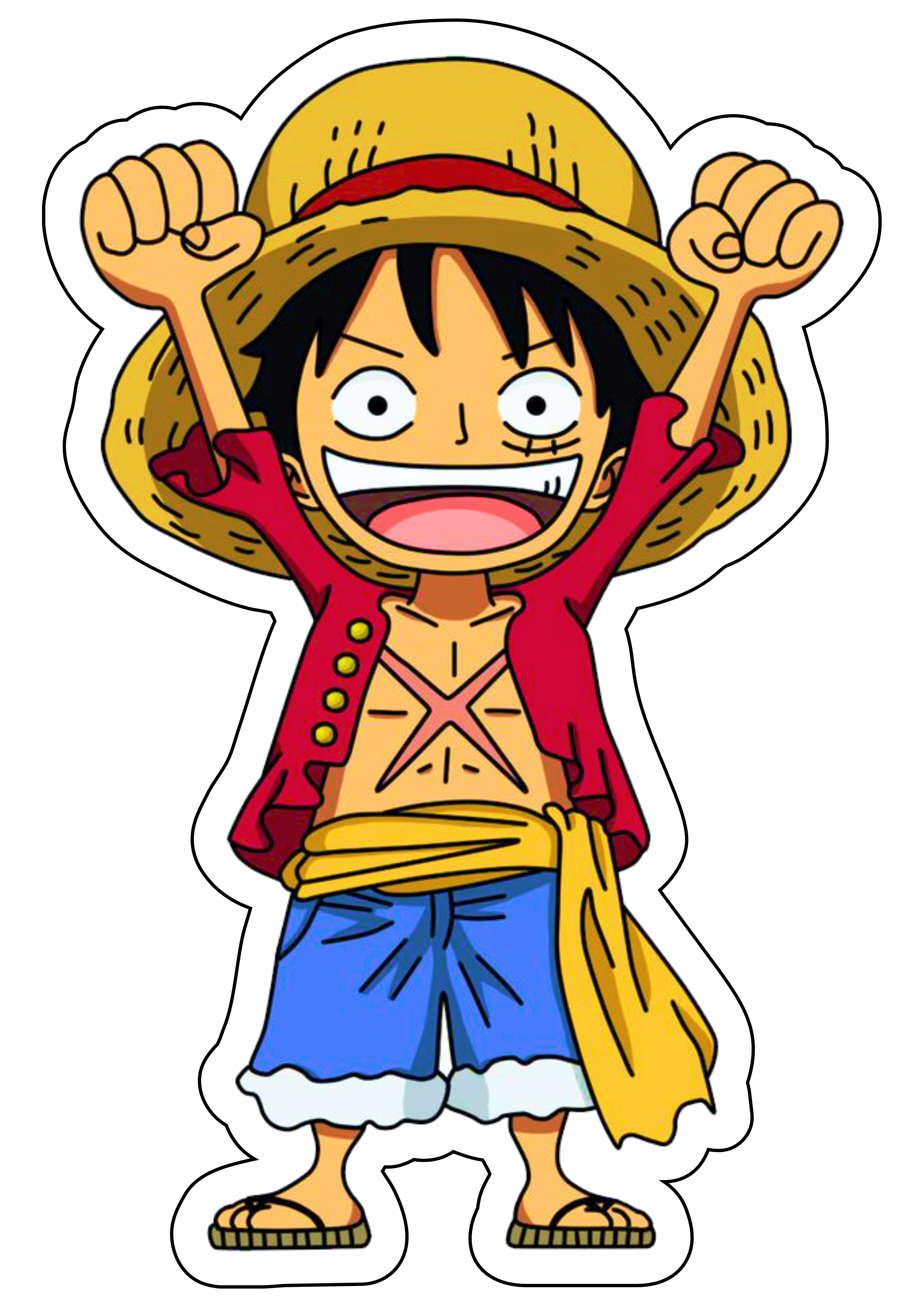 One piece Luffy desenho cute chibi anime japonês ilustração png