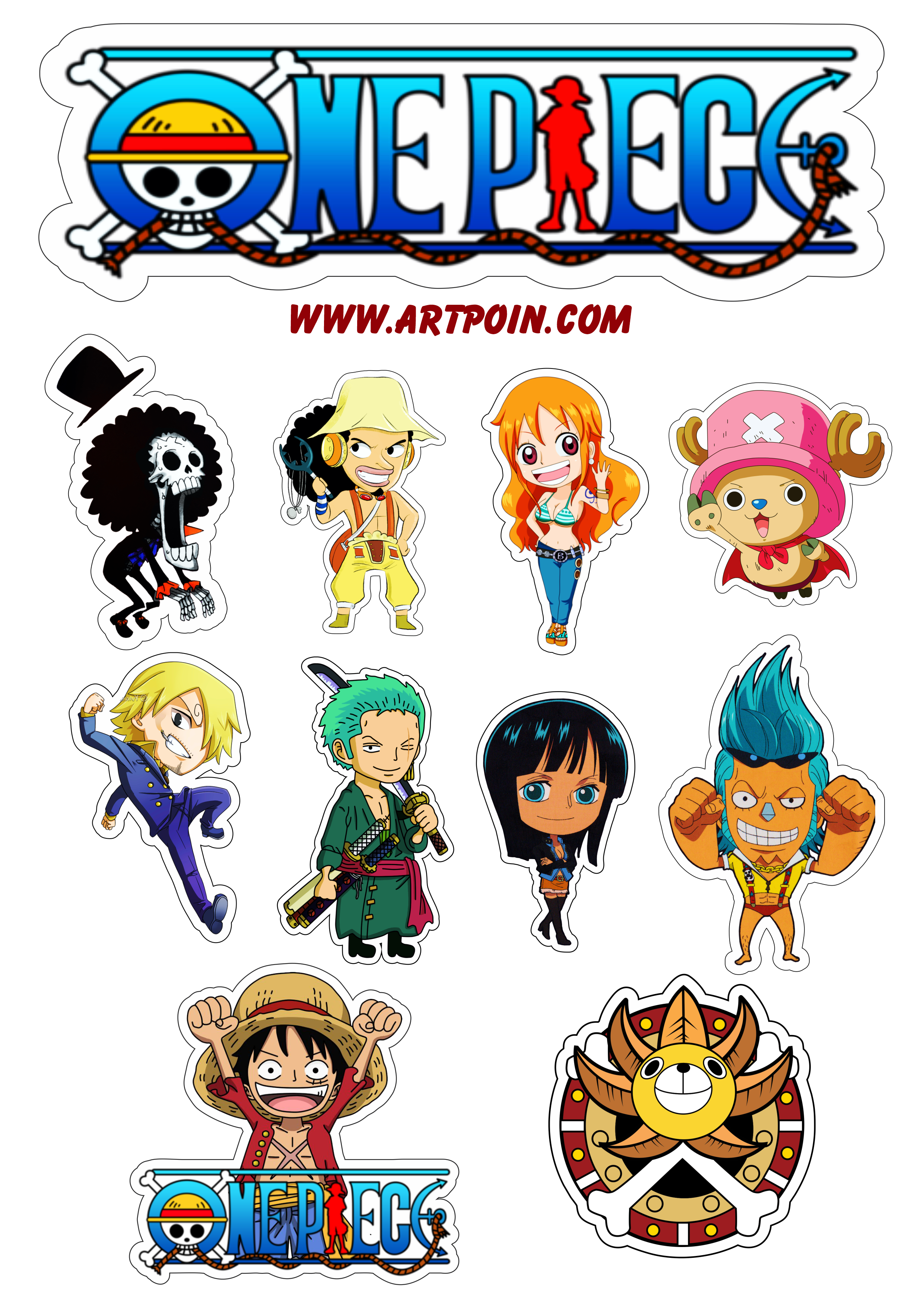 One Piece Luffy festa de aniversário topo de bolo design grátis