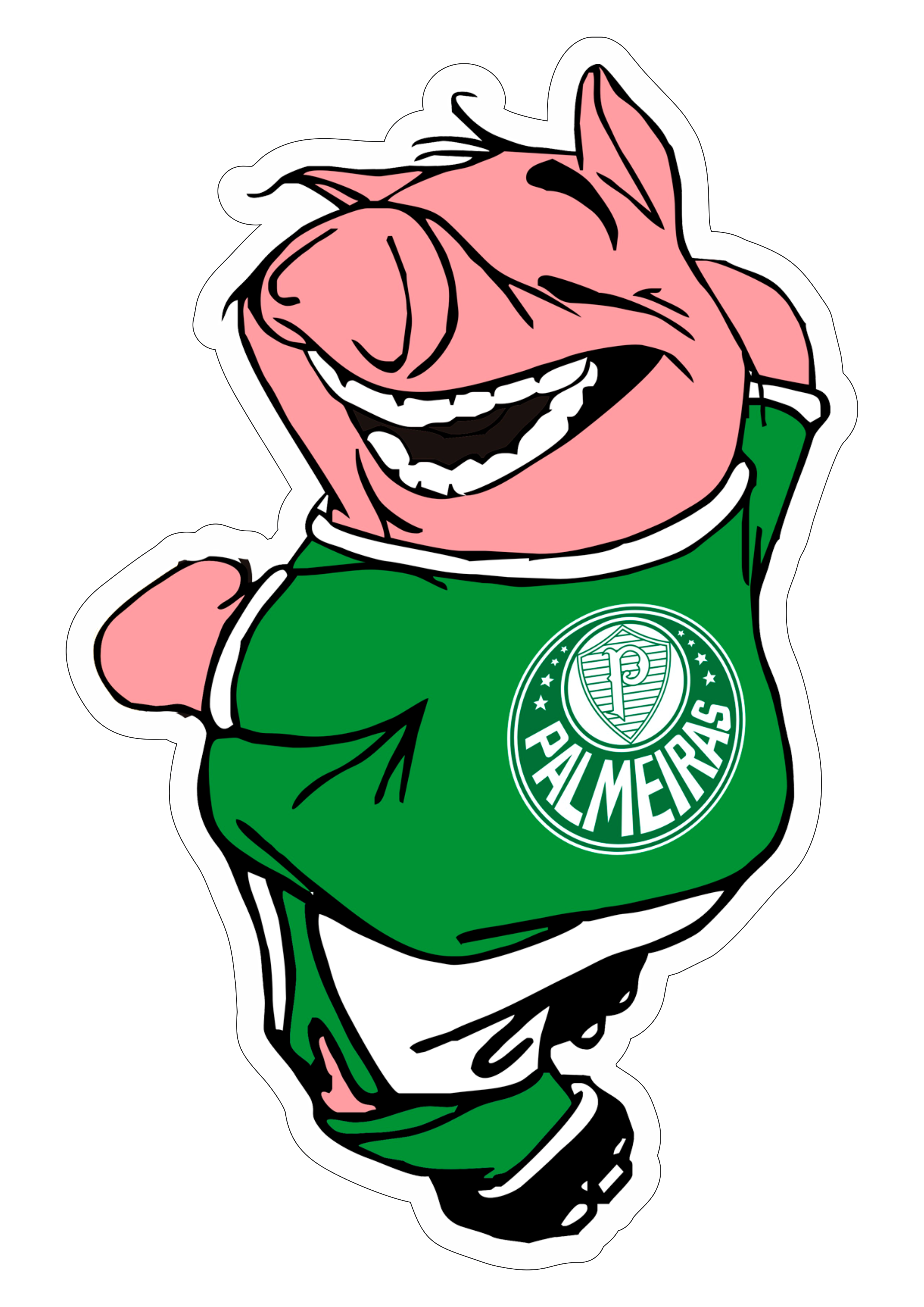 Palmeiras futebol clube mascote porco verdão ilustração campeonato brasileiro fundo transparente design png