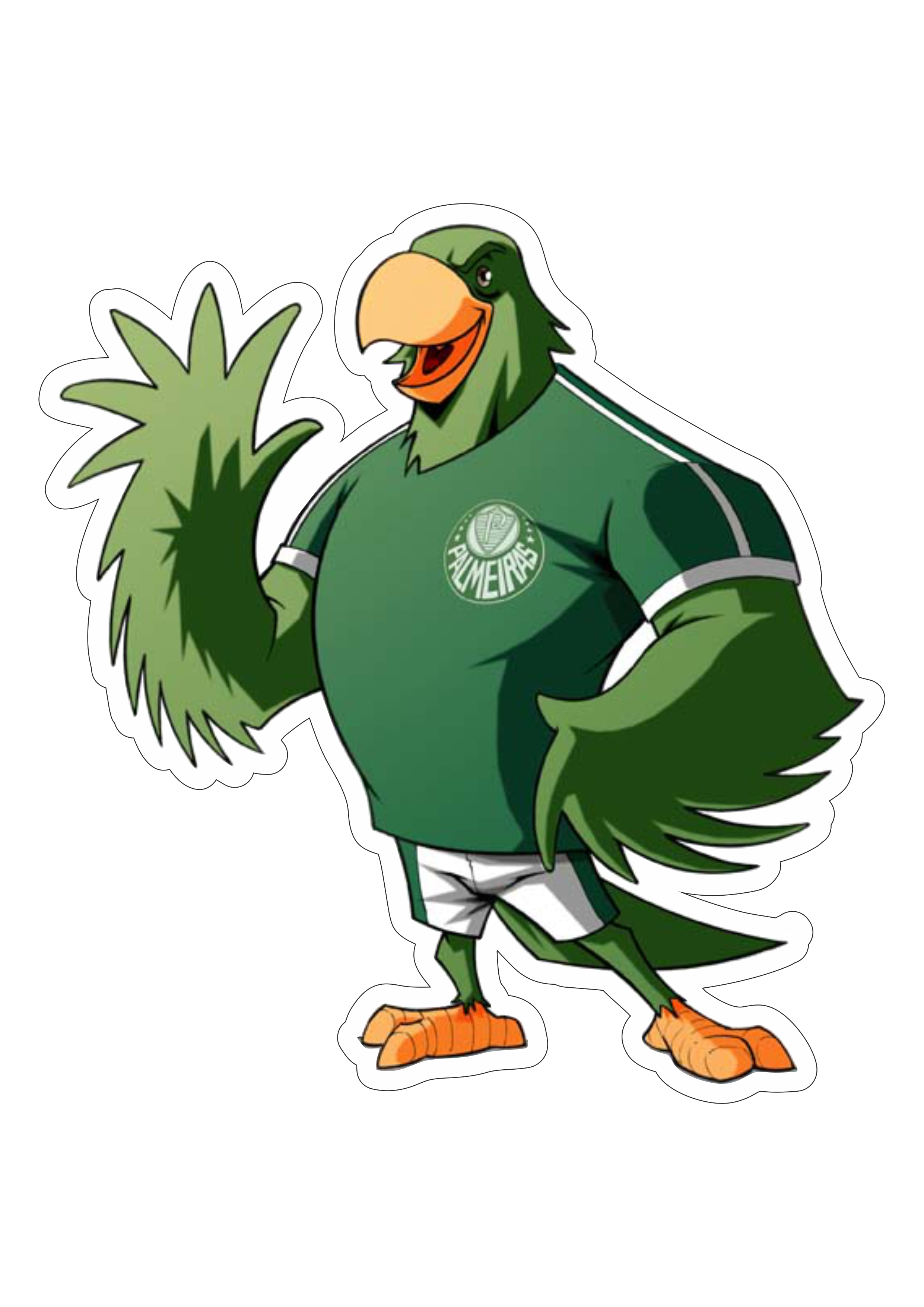 Palmeiras futebol clube mascote papagaio verdão ilustração campeonato brasileiro fundo transparente png