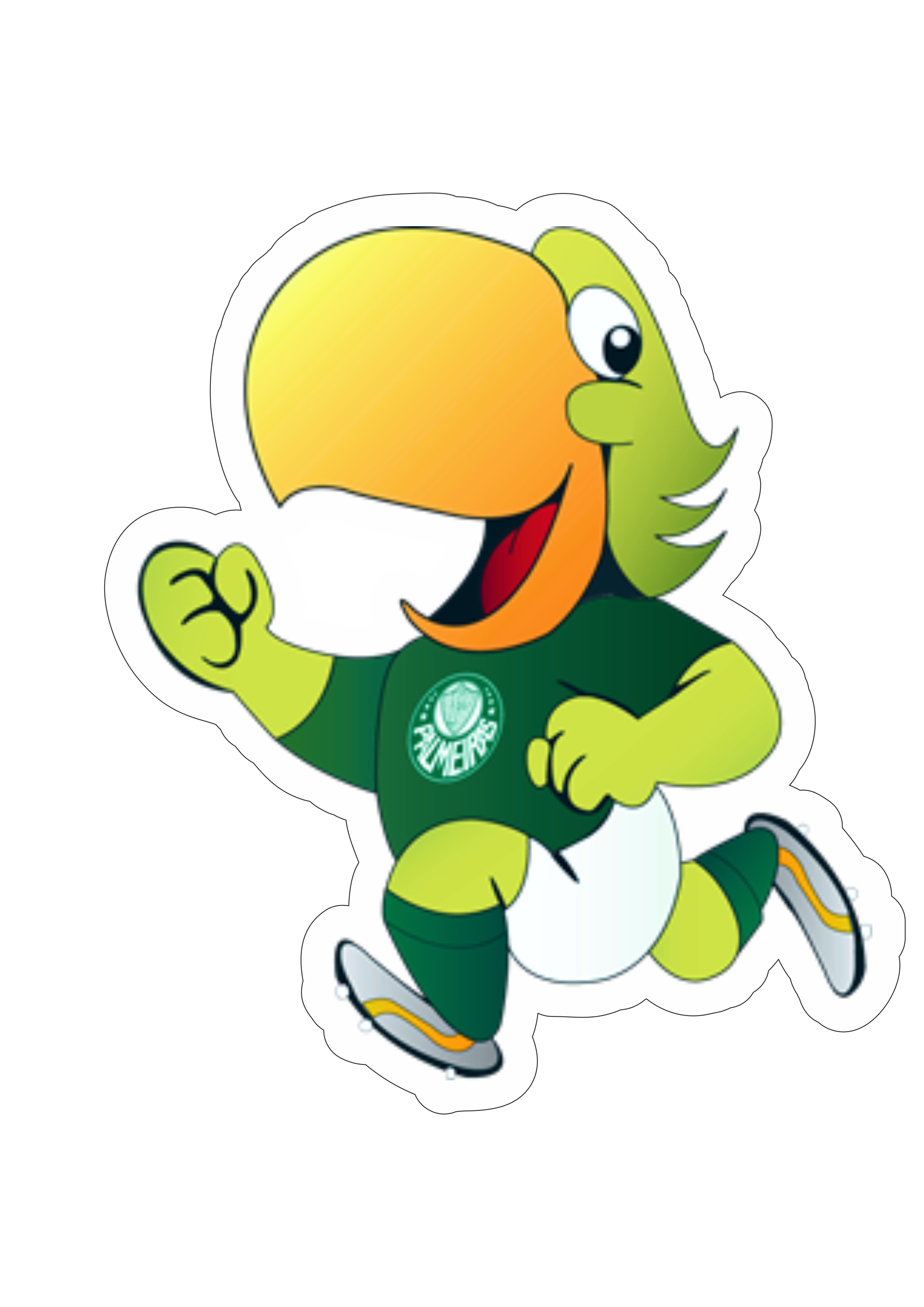 Palmeiras futebol clube mascote papagaio verdão ilustração campeonato brasileiro fundo transparente artigos de papelaria png