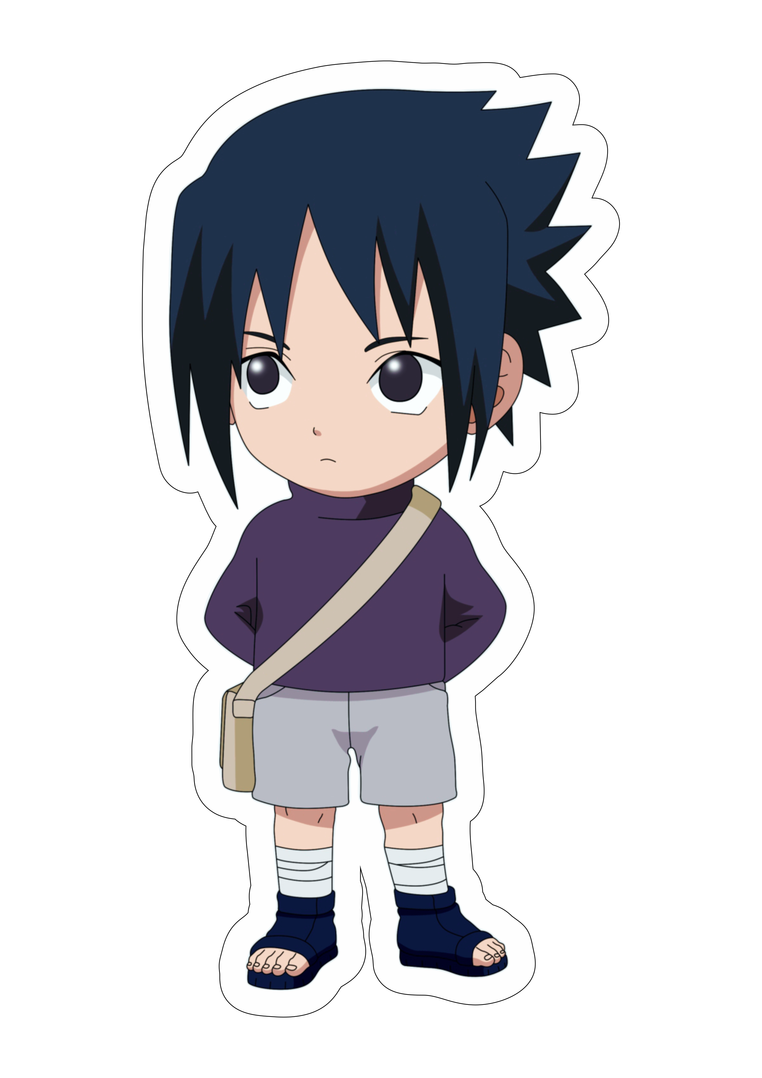 Naruto Shippuden cute chibi Sasuke com espada Sharingam ninja vila oculta  da folha desenho infantil anime ilustração ilustrador png