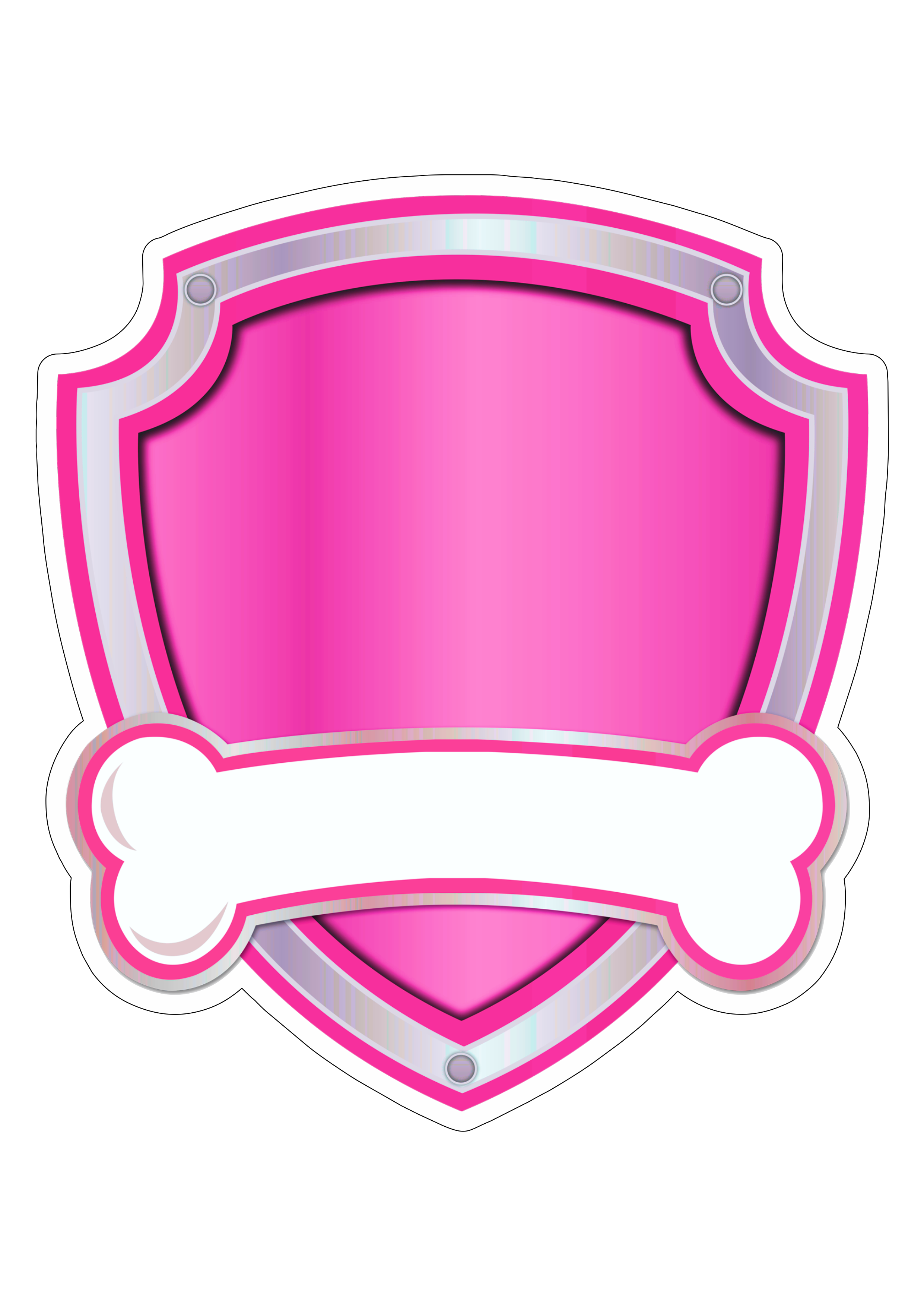 Logomarca patrulha canina rosa paw patrol desenho animado artes gráficas imagem fundo transparente com contorno pack de imagens png