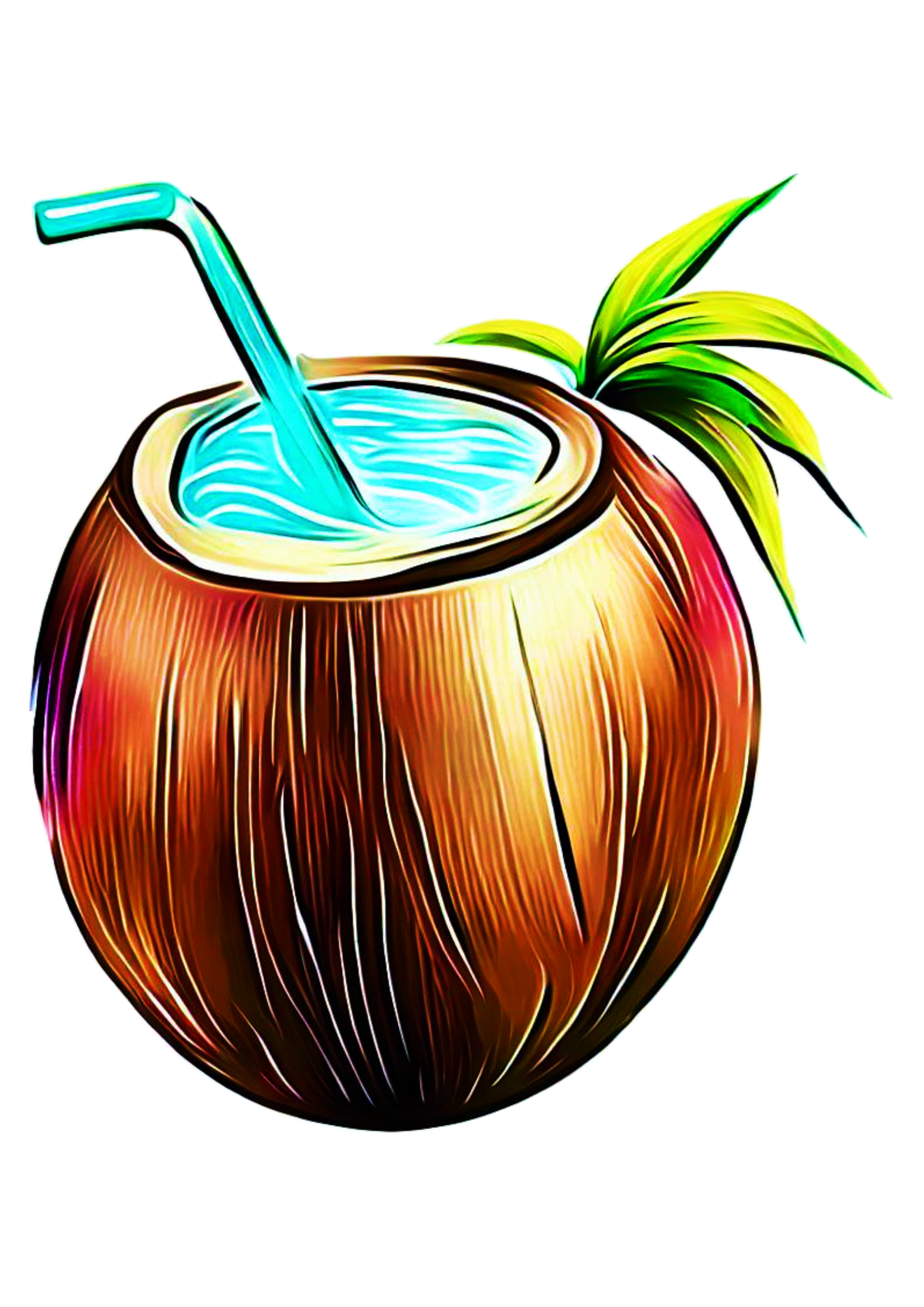 Tardezinha água de coco bebida tropical imagem fundo transparente png