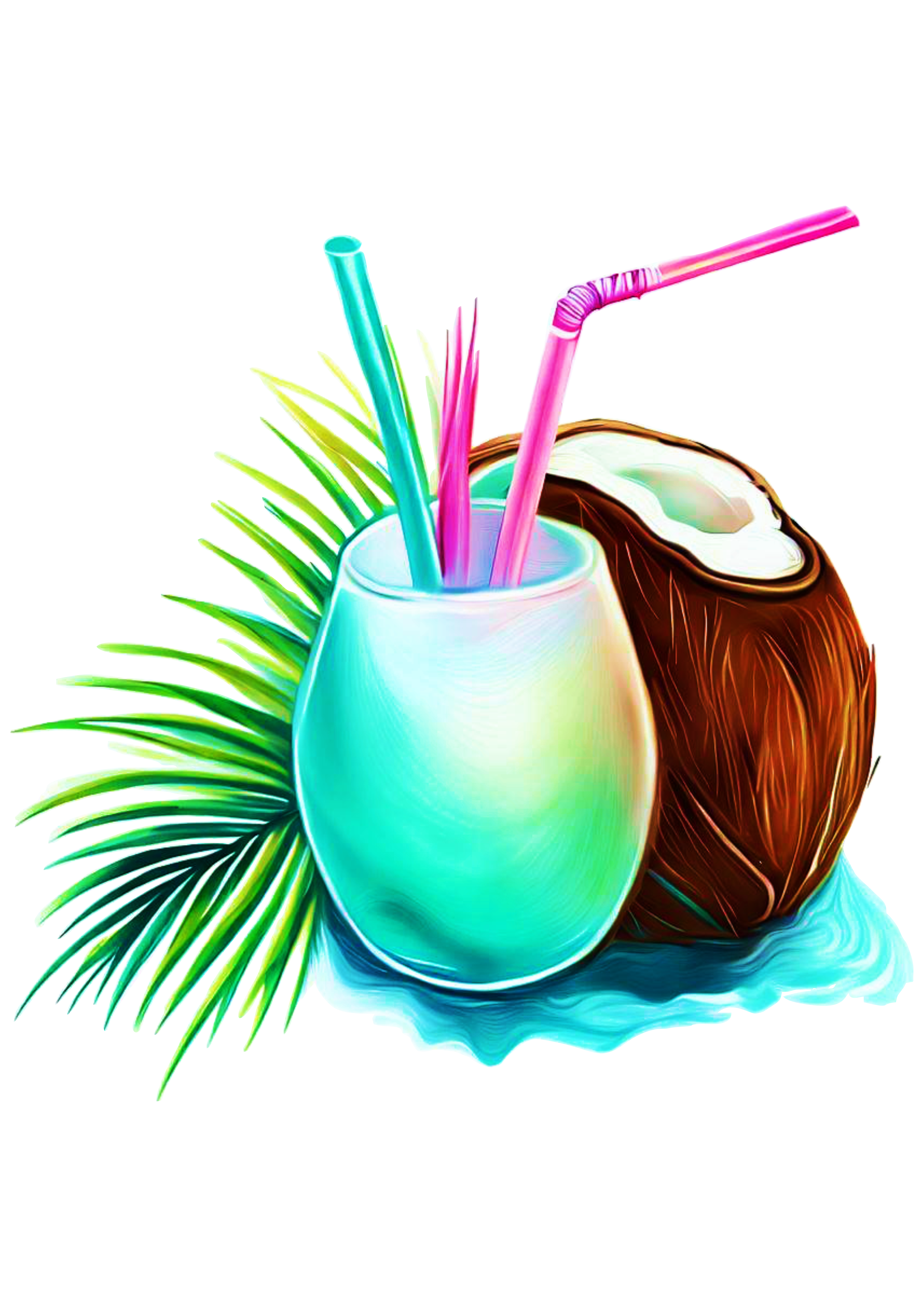 Tardezinha água de coco bebida tropical artes gráficas imagem fundo transparente png