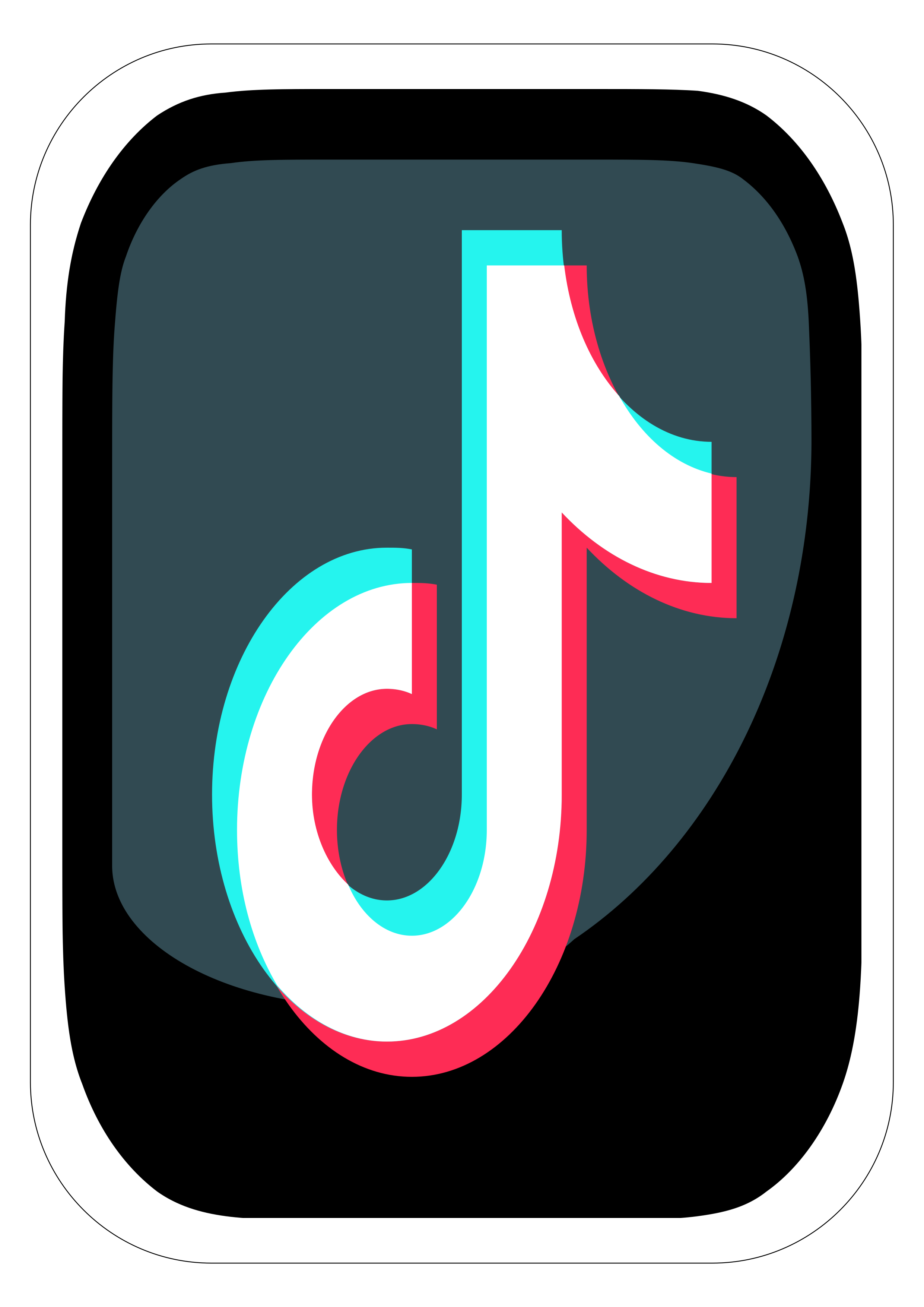 Tiktok simbolo logo aplicativo recorte contorno painel designer gráfico png