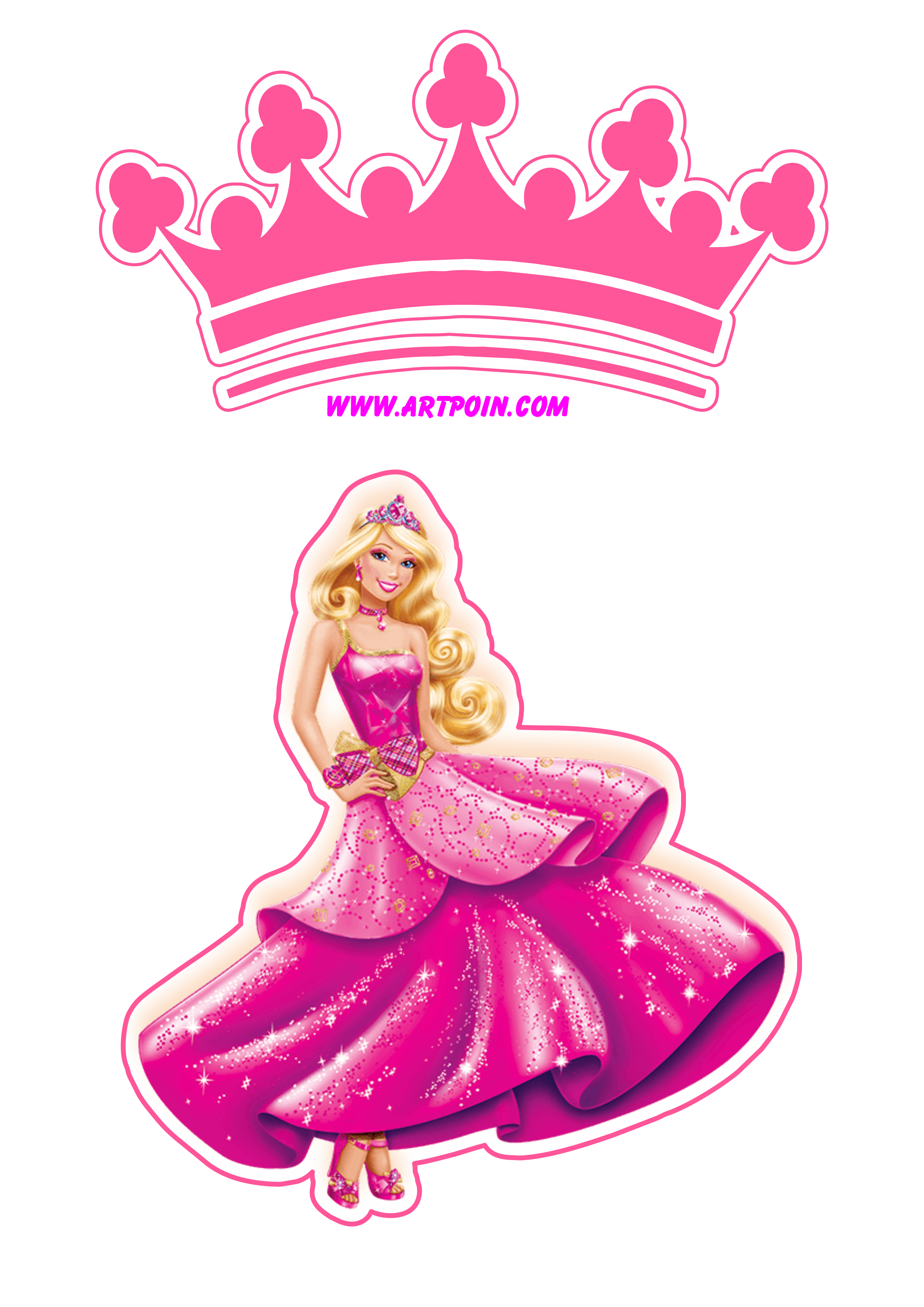 Princess Clip Art - Topo Bolo Barbie Princesa, png, transparent