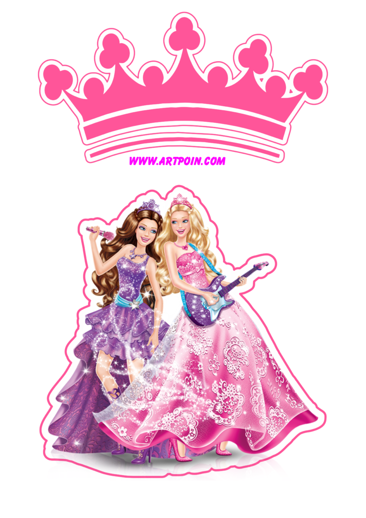 Boneca Barbie popstar topo de bolo decoração de festa infantil rosa free png