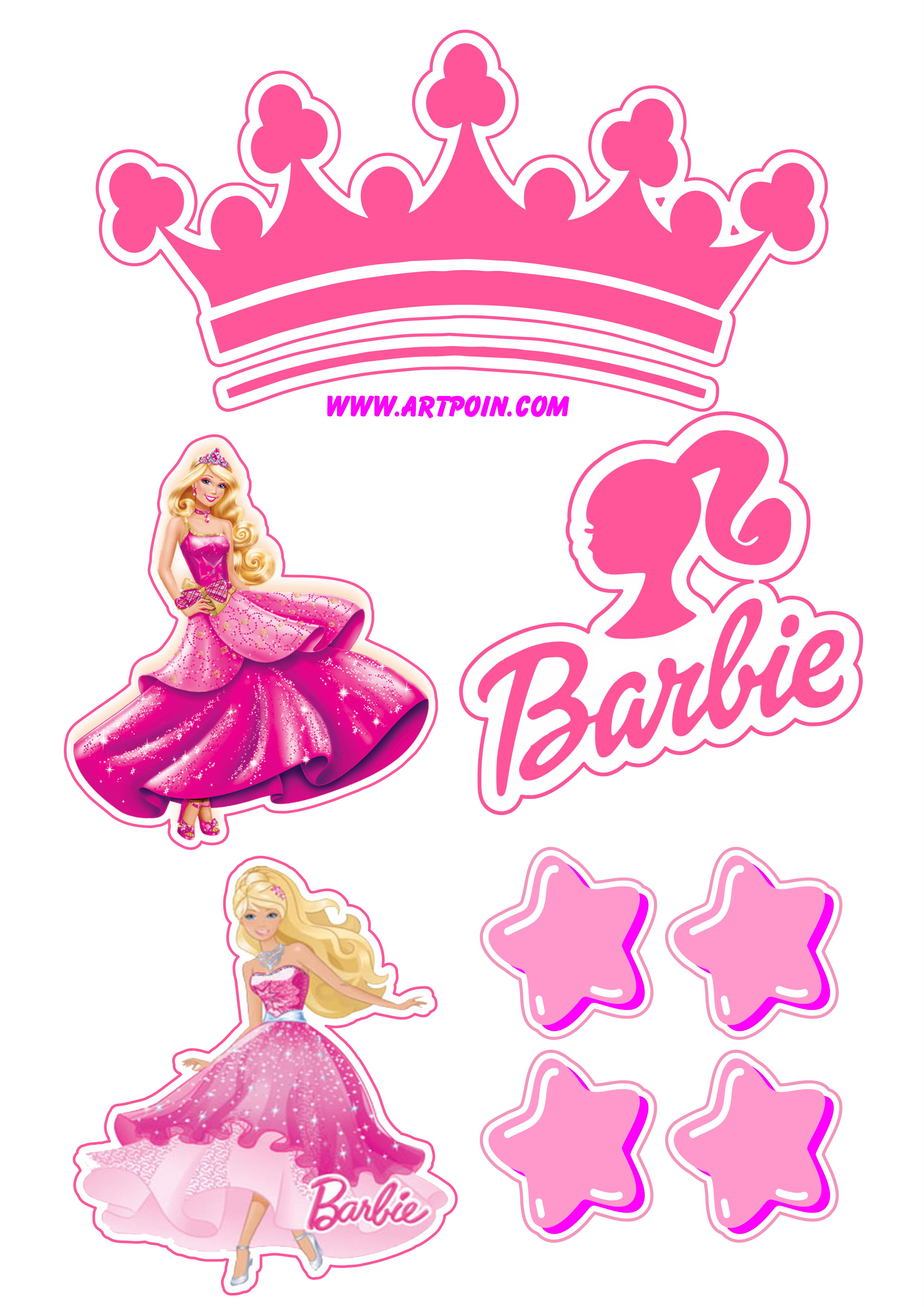 Topo de Bolo Barbie Princesa com Arquivo Grátis! – PAPELARIA