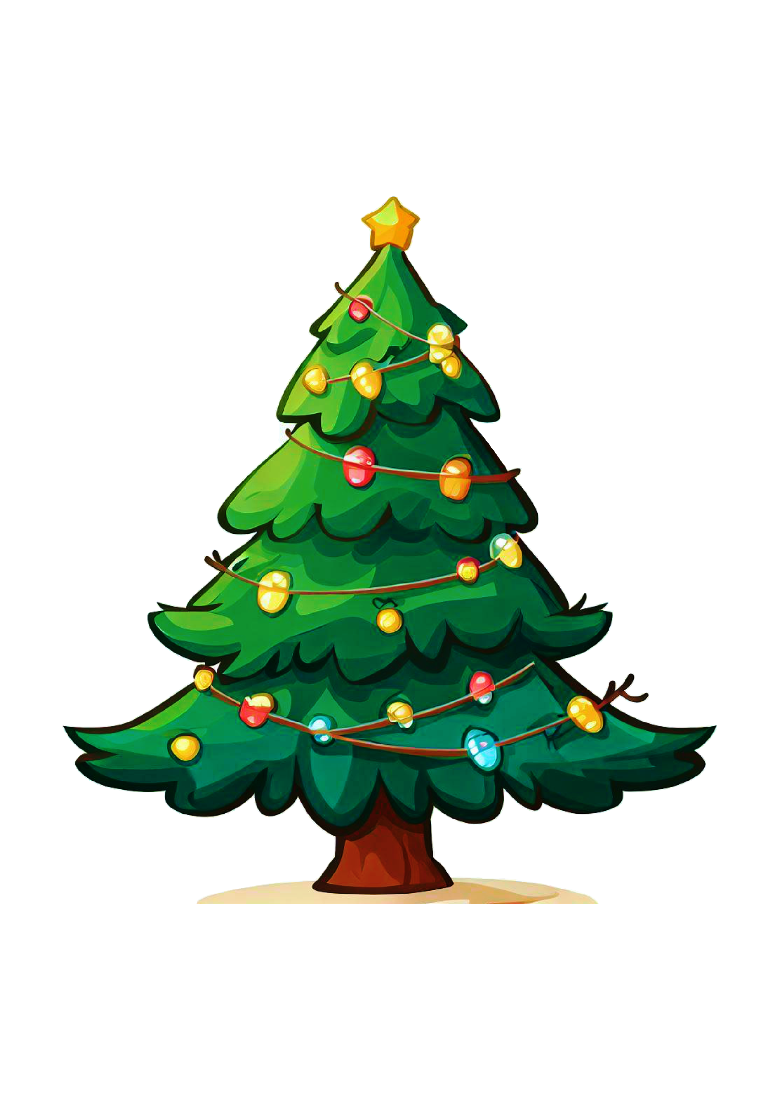 Desenho de Árvore de Natal Decorada PNG Transparente [download] - Designi