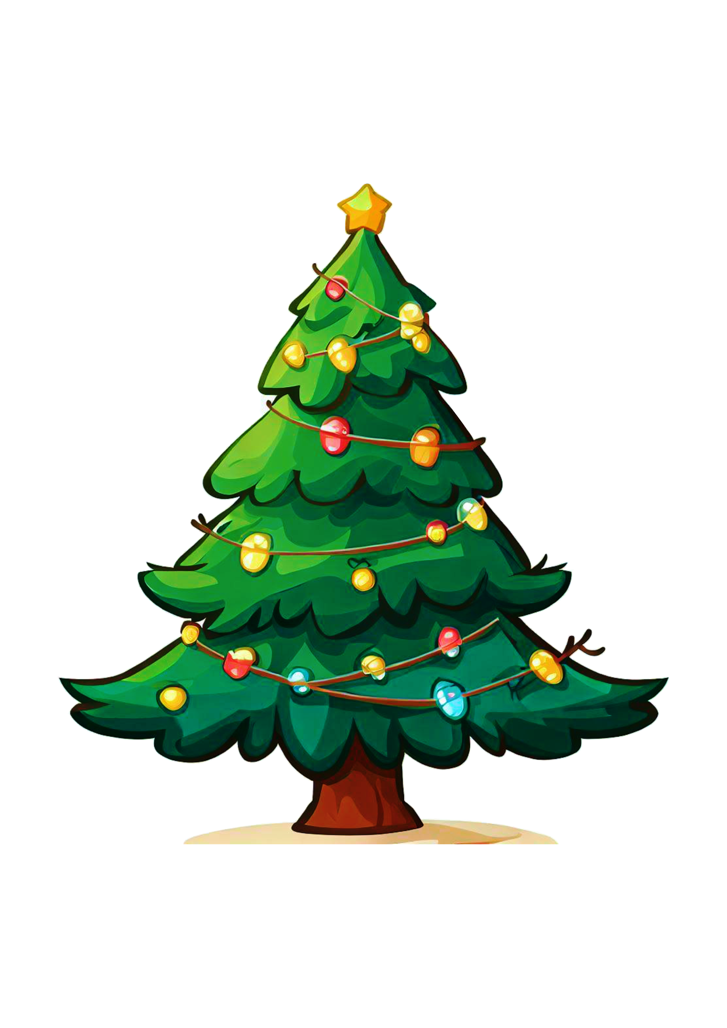 Árvore de natal desenho simples decoração natalina pack de imagens fundo  transparente png