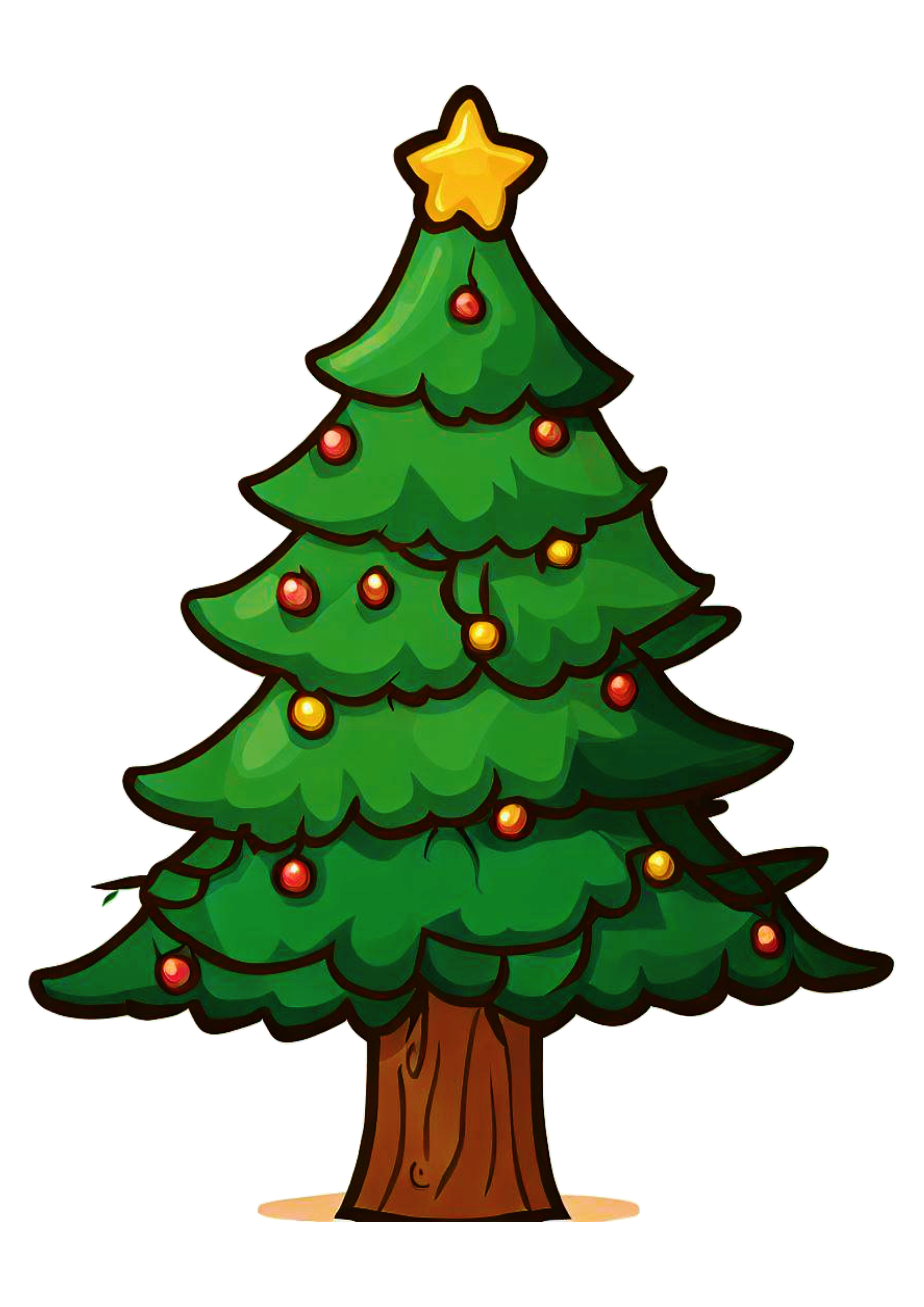 Árvore de natal desenho simples decoração natalina merry christmas ilustração artes gráficas png