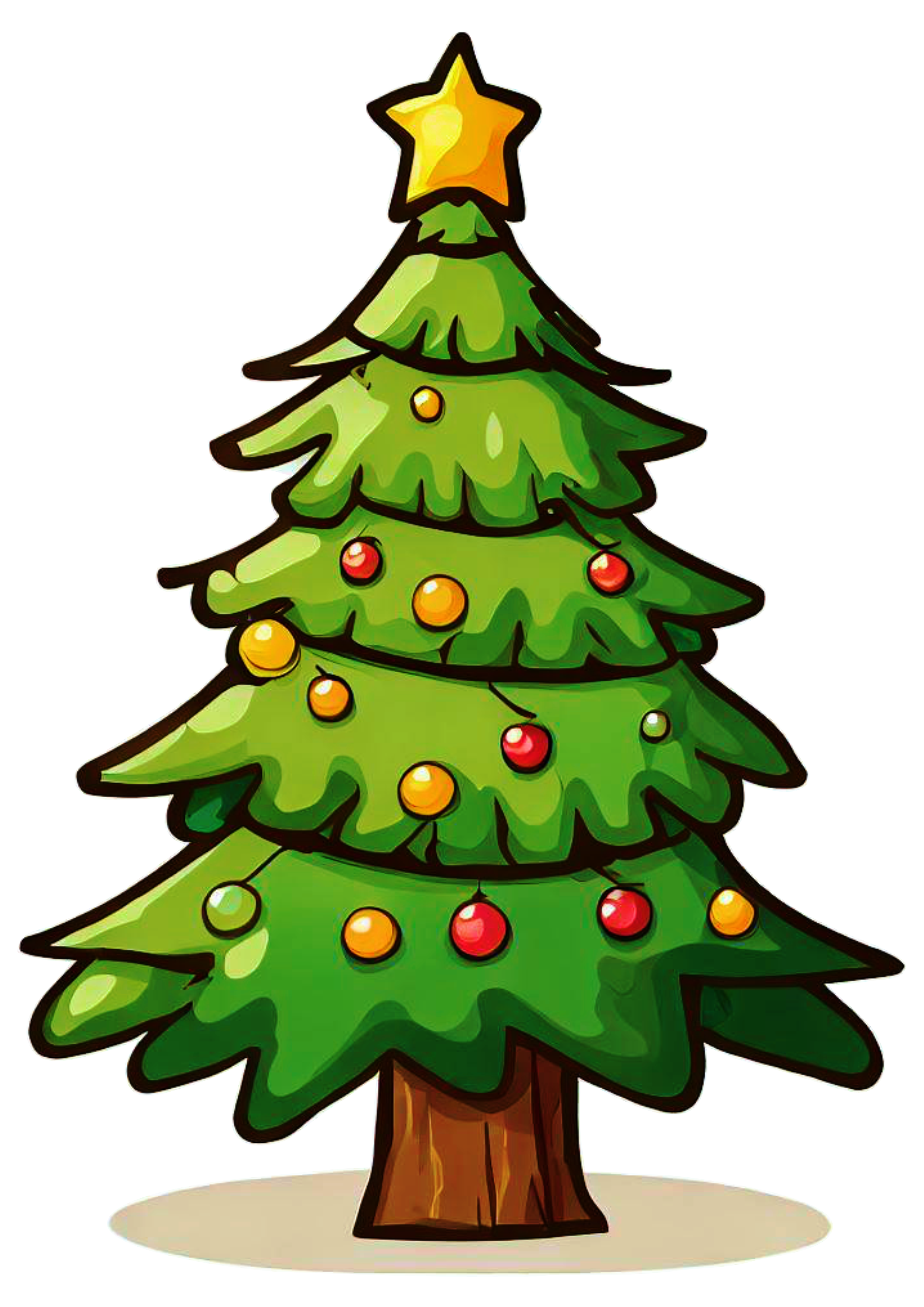 Árvore de natal desenho simples decoração natalina luzes brilhante artigos de papelaria png