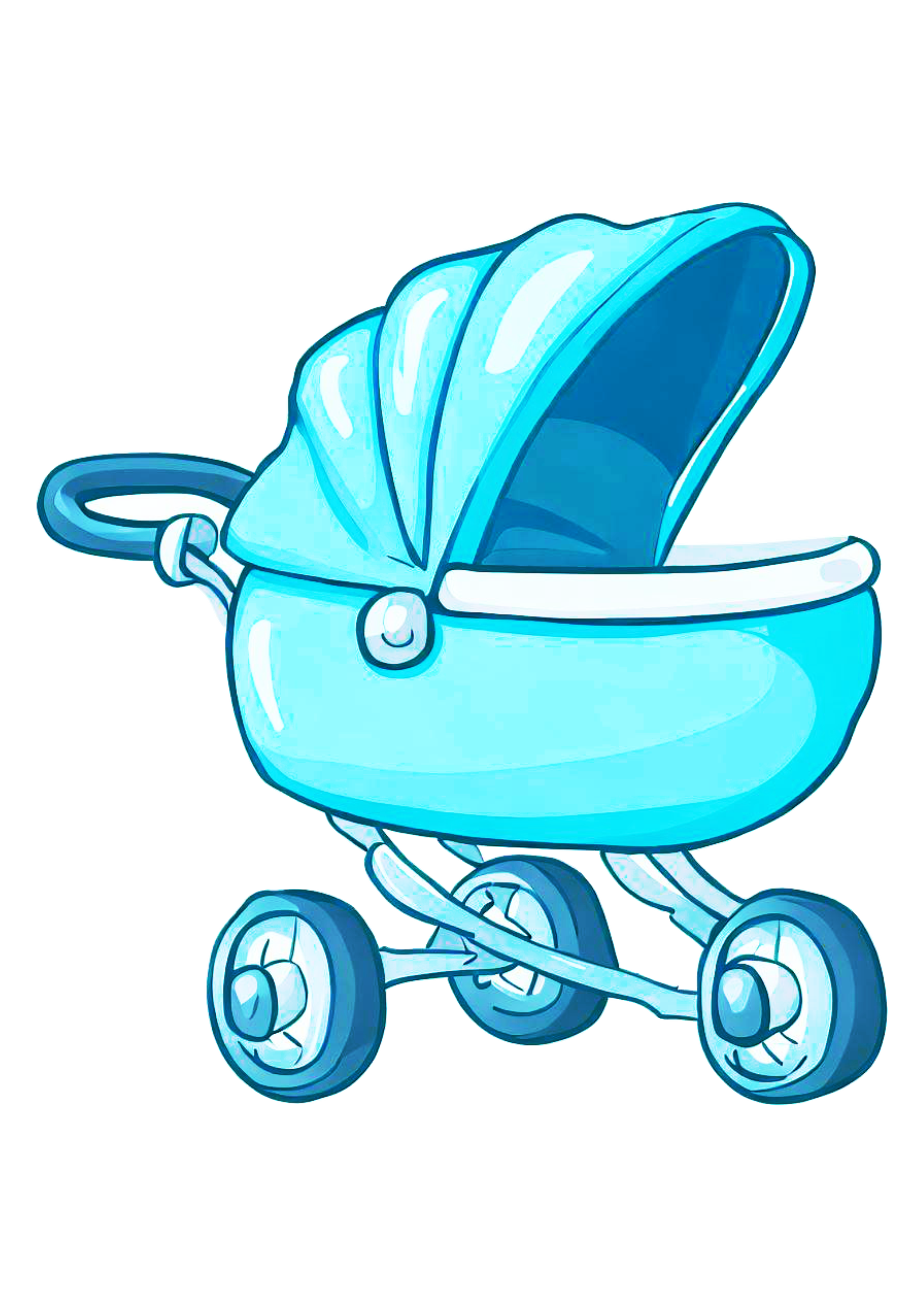 Carrinho de bebê bonitinho desenho simples ilustração rabisco azul design png
