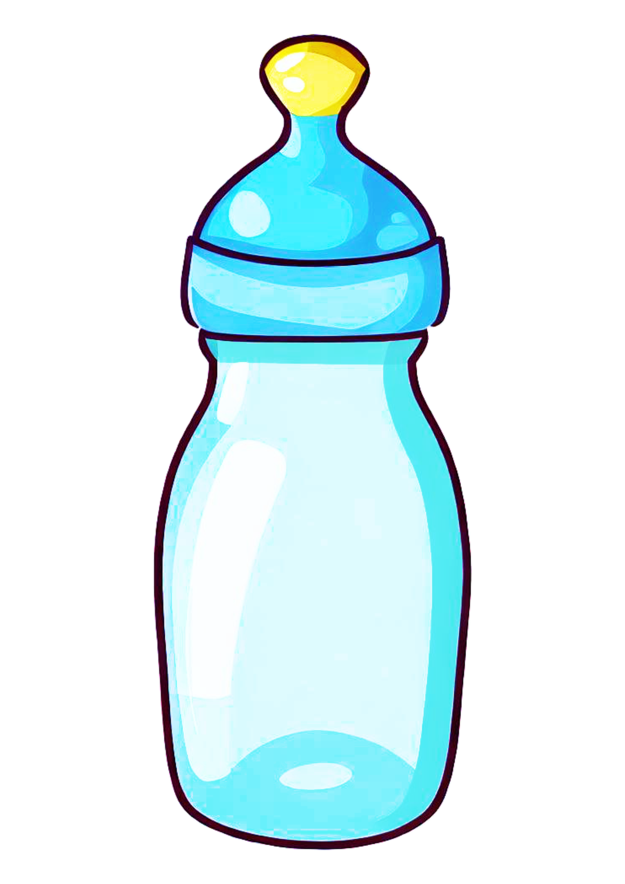 Mamadeira azul desenho animado bebezinho imagens chá de fralda ilustração fundo transparente png