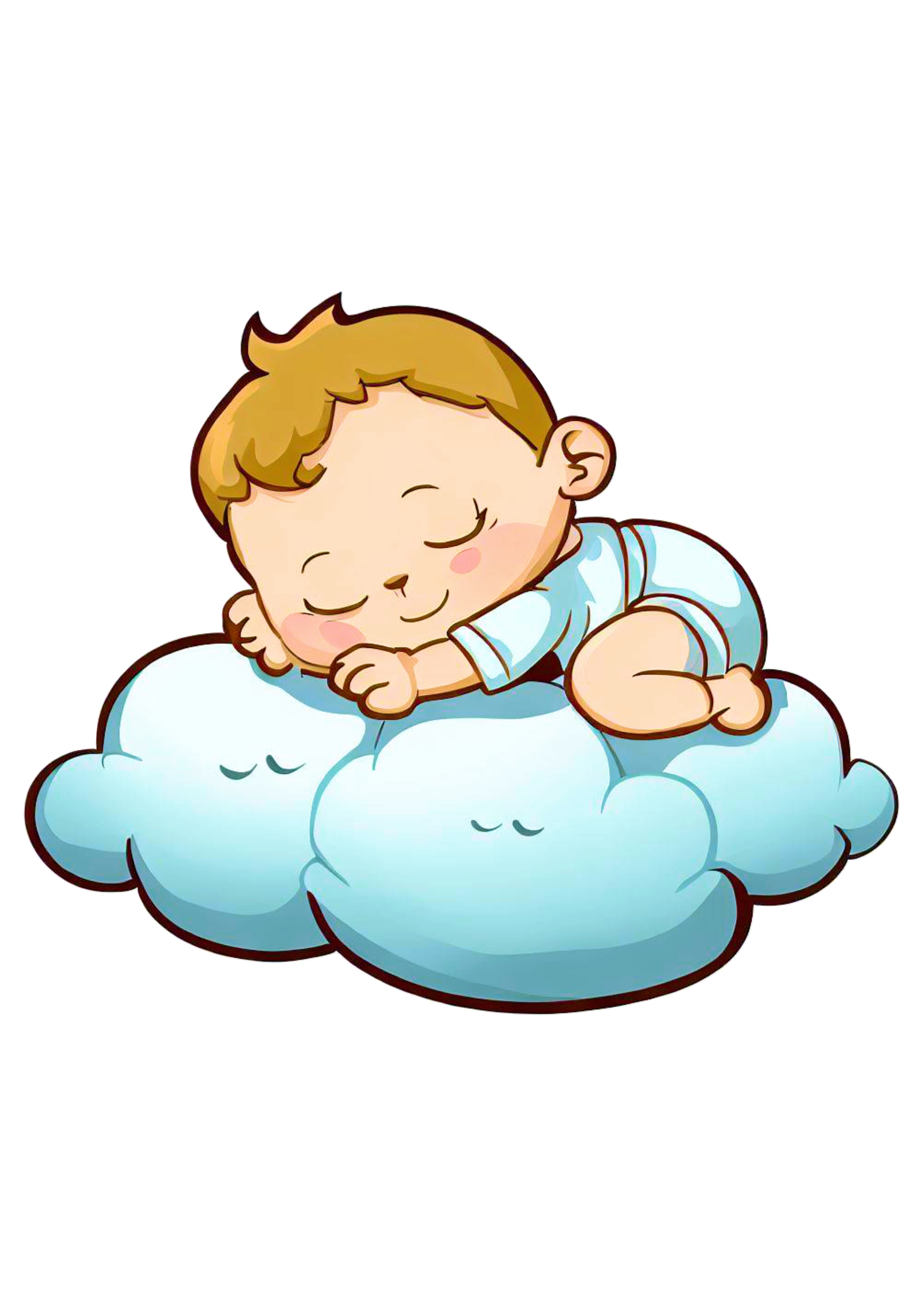 Bebê fofinho dormindo na nuvem desenho simples imagens png download grátis