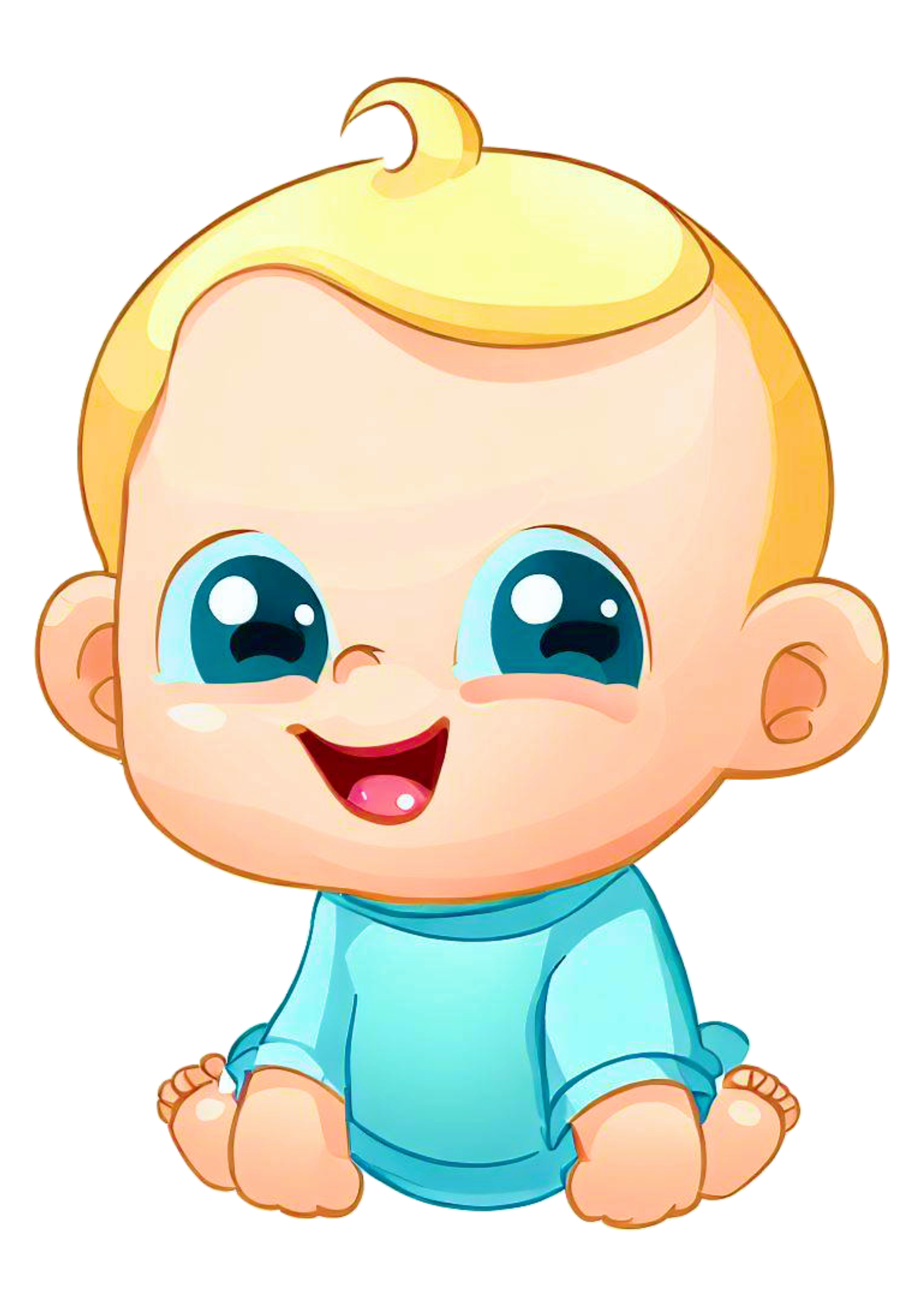 Bebê loirinho cute baby nenenzinho roupinha azul png