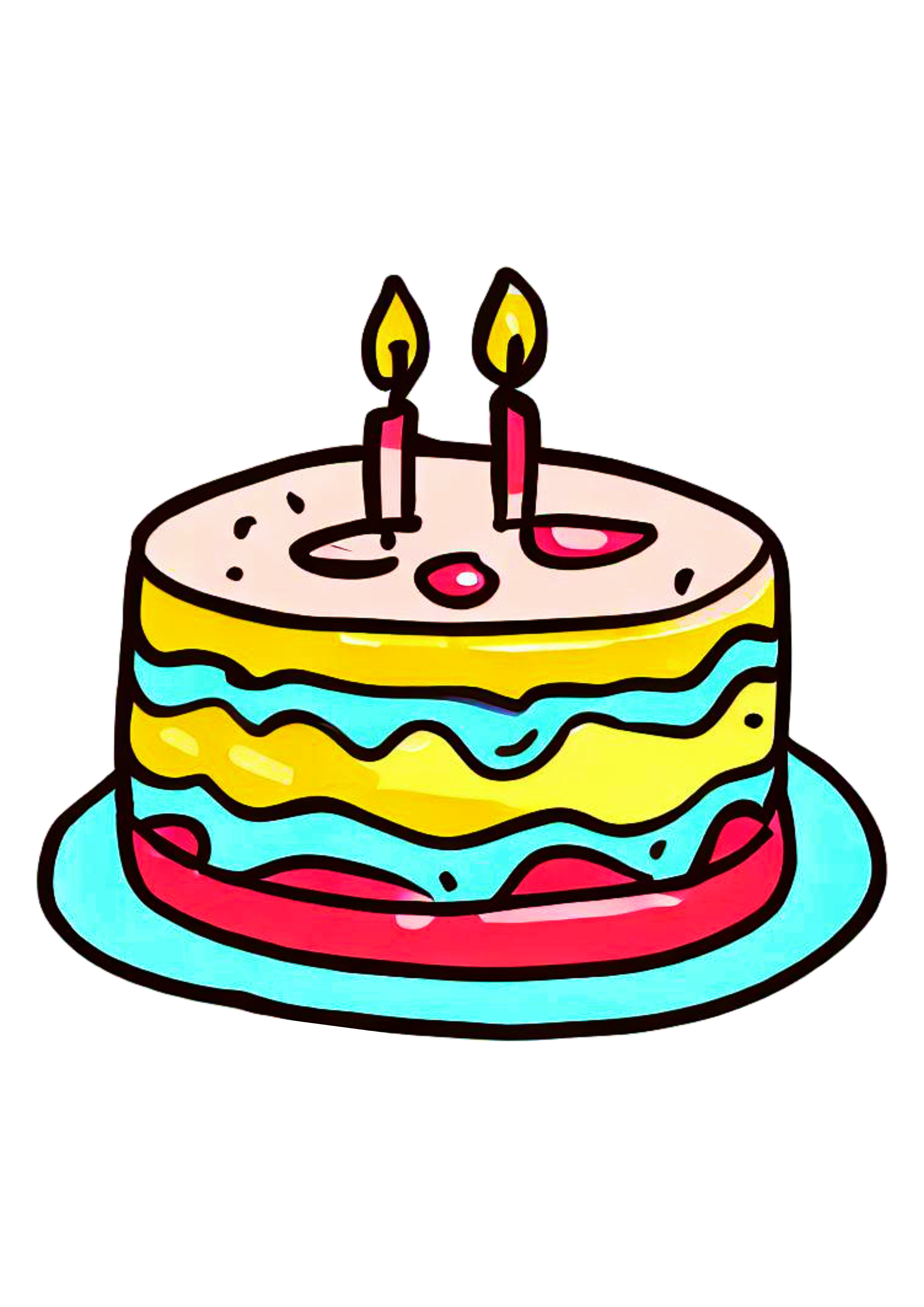 Bolo de aniversário desenho colorido ilustração cupcake png