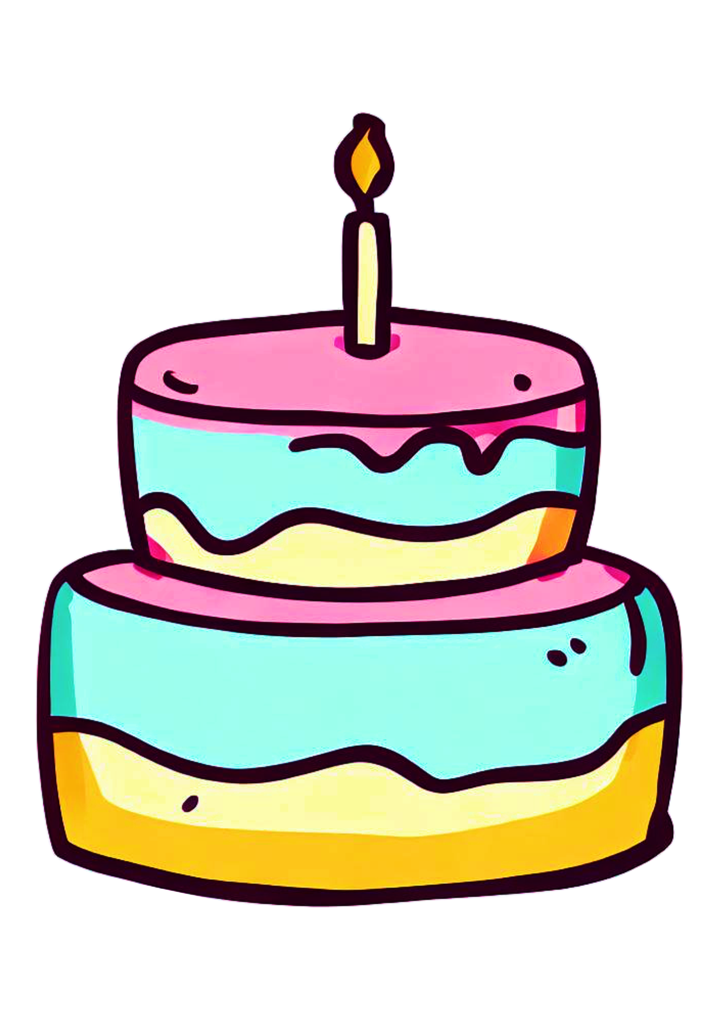 desenho de bolo colorido visto de cima [download] - Designi