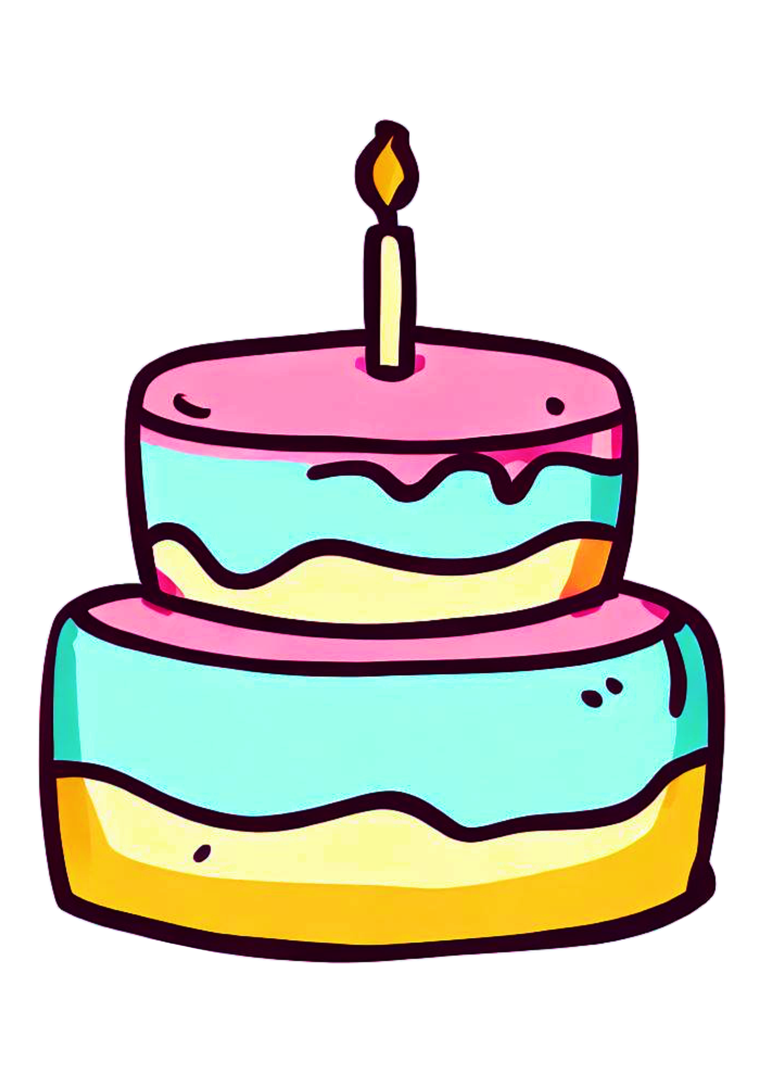 Bolo de aniversário desenho simples png em 2023