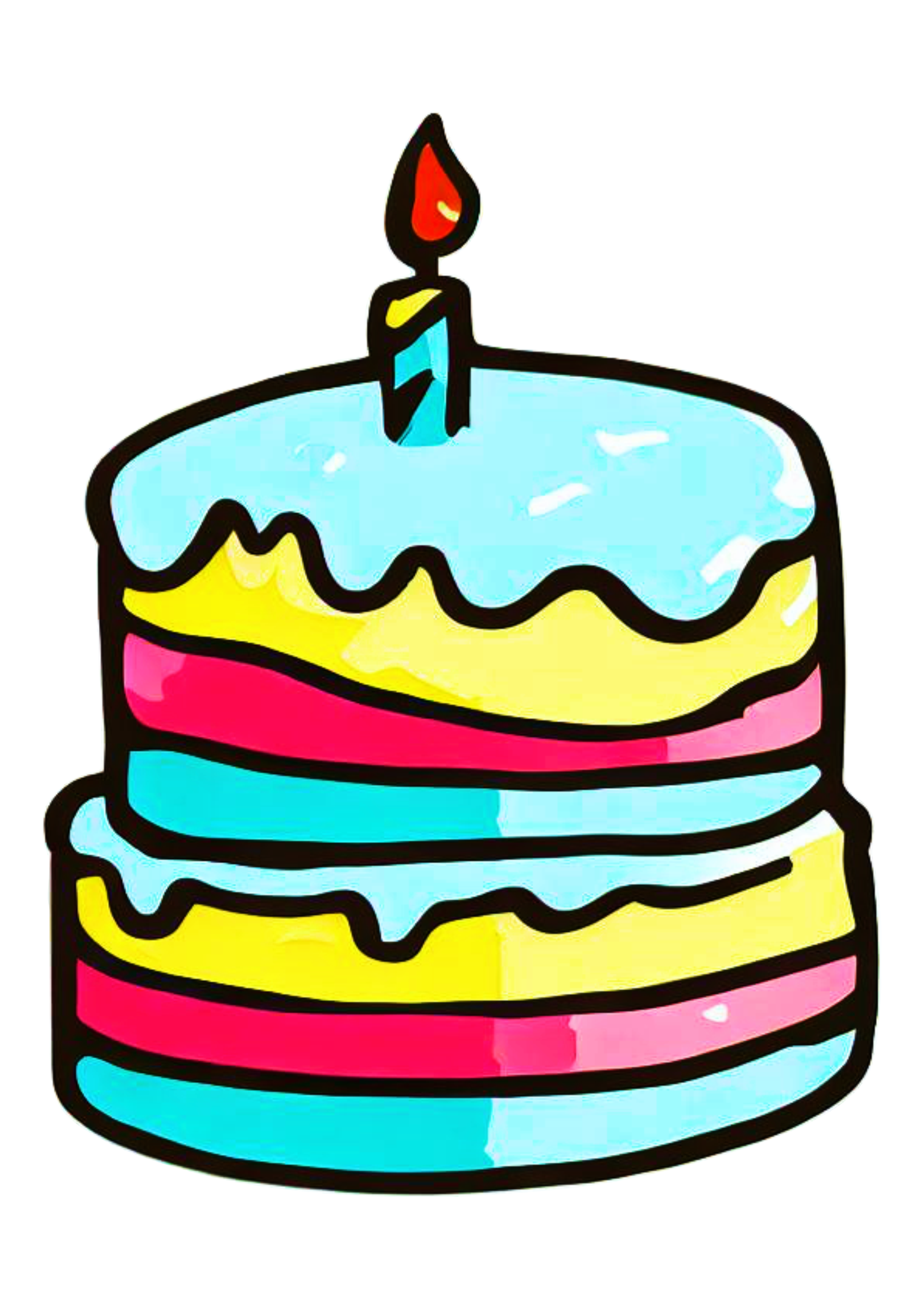 Bolo de aniversário desenho colorido ilustração cupcake aniversariante png
