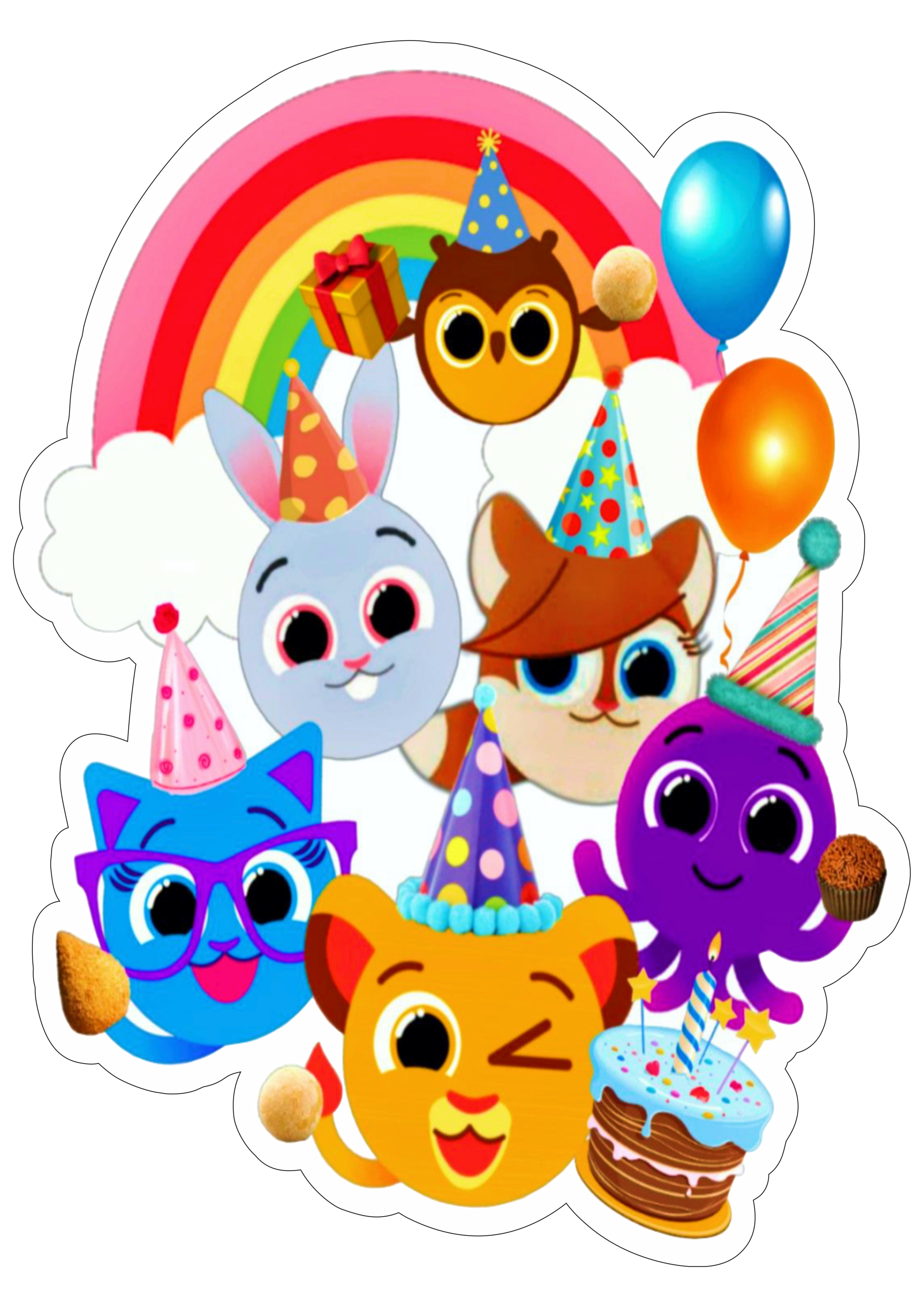 Bolofofos personagem infantil turma arco íris festa de aniversário completa desenho engraçado música pão de queijo youtube kids infantil png