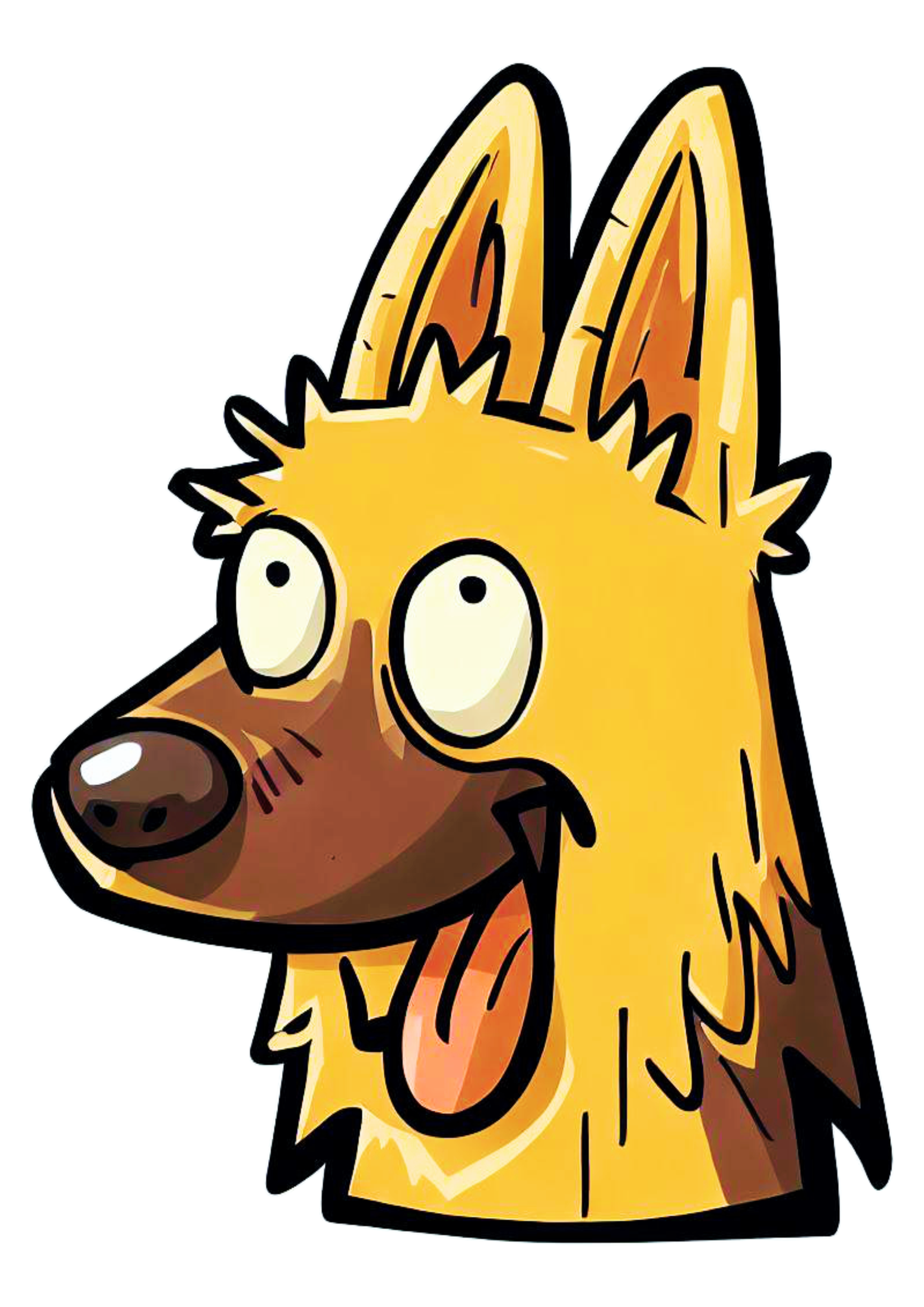 Cachorrinho pastor alemão desenho simples pet mascote animalzinho artes gráficas petshop orelhudo free design png