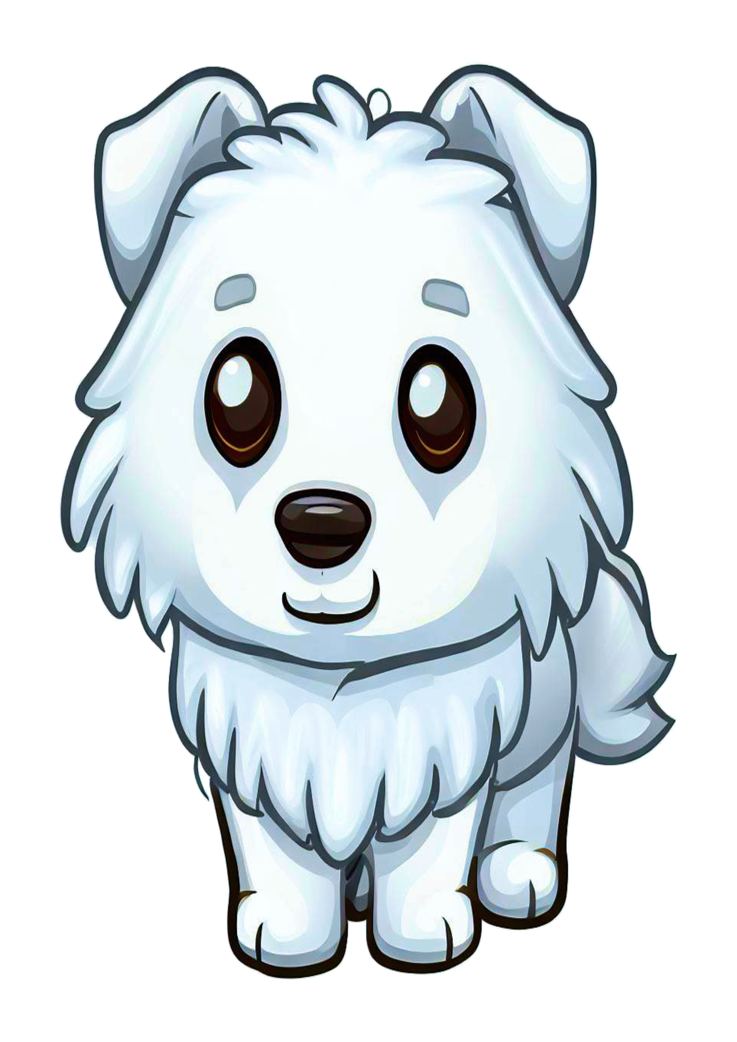 Cachorrinho branquinho desenho simples pet mascote animalzinho artes gráficas petshop png